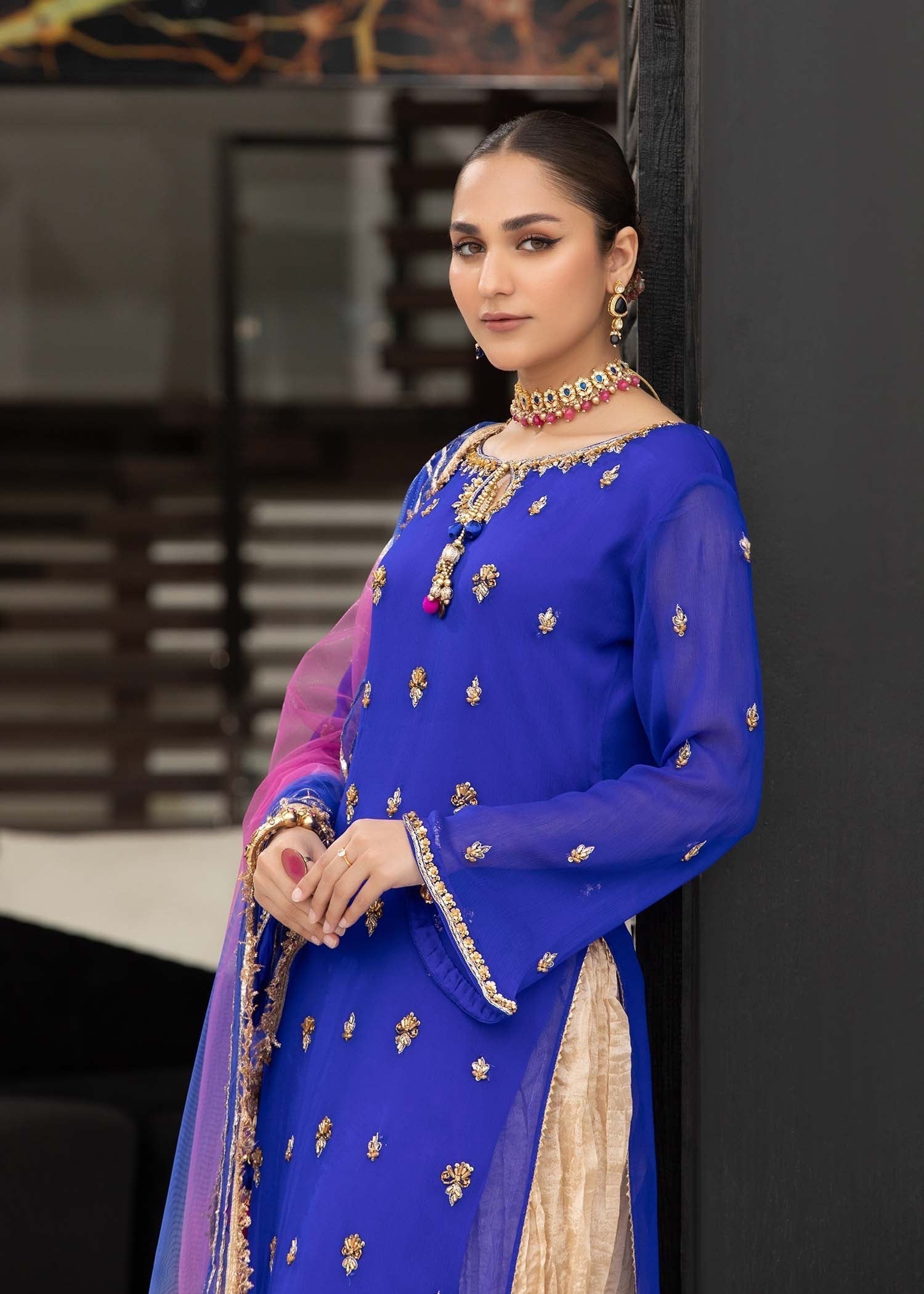 Khuda Baksh Creations Z 295 Blue Women 4pcs