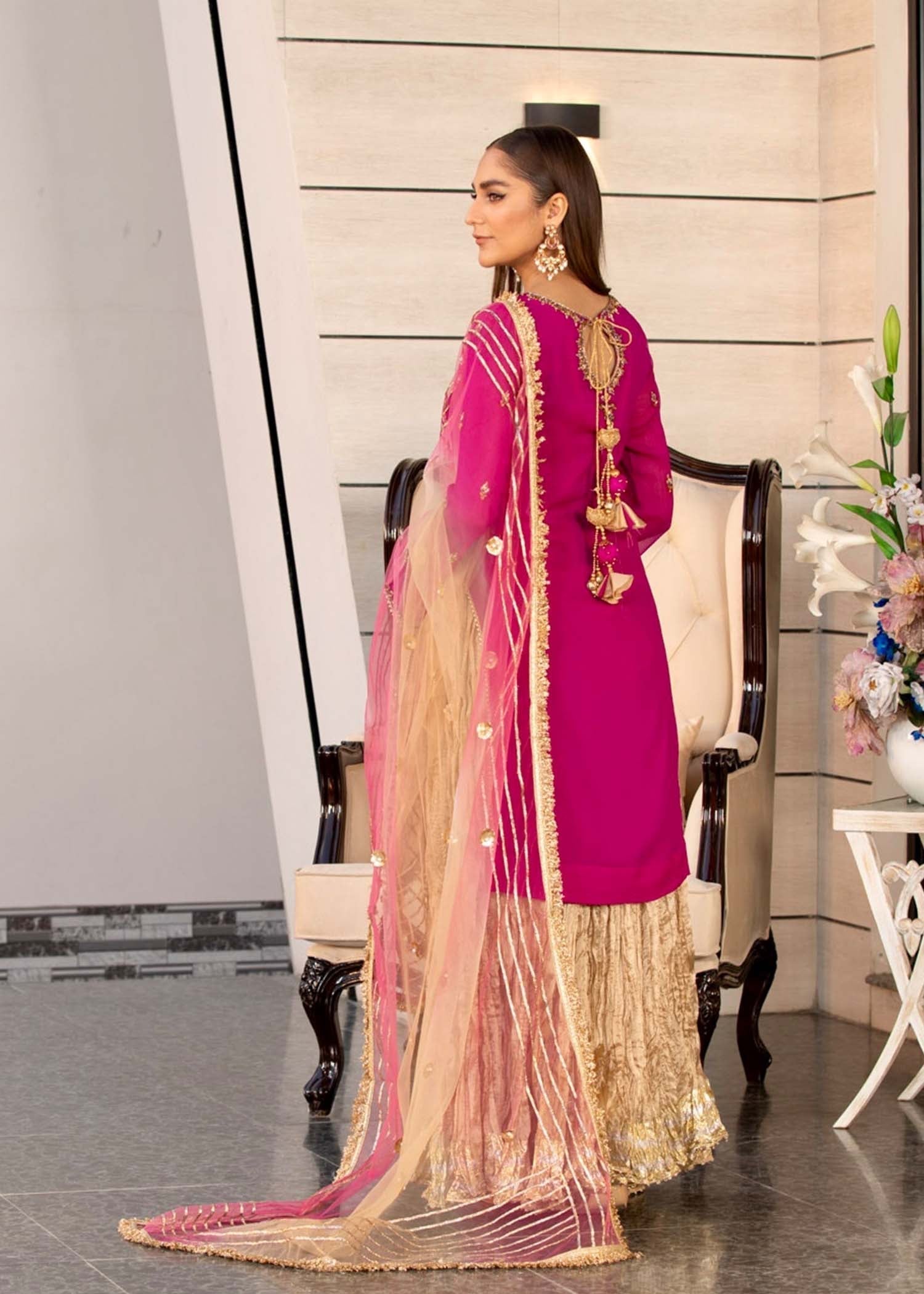 Khuda Baksh Creations Z 295 Magenta Women 4pcs