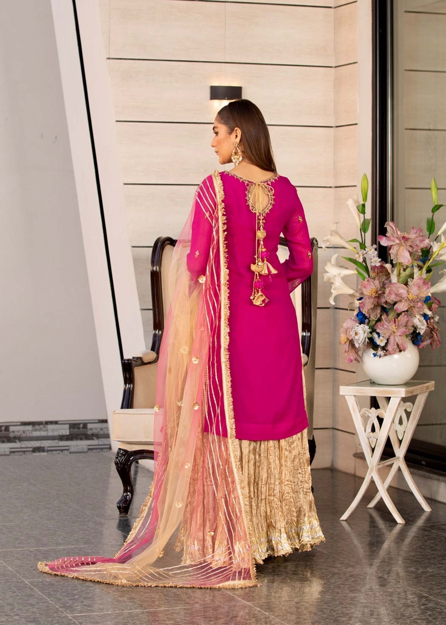 Khuda Baksh Creations Z 295 Magenta Women 4pcs