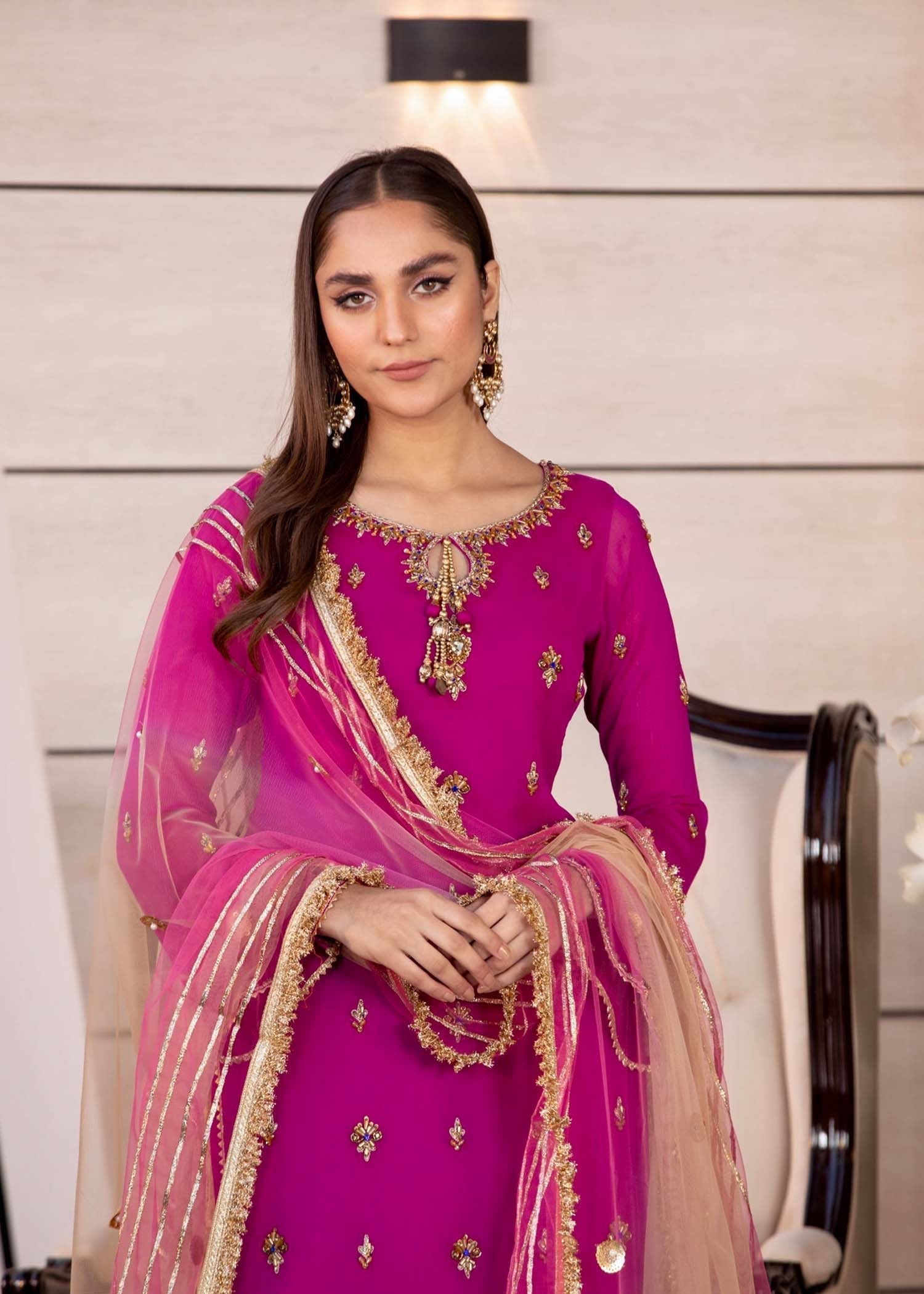 Khuda Baksh Creations Z 295 Magenta Women 4pcs