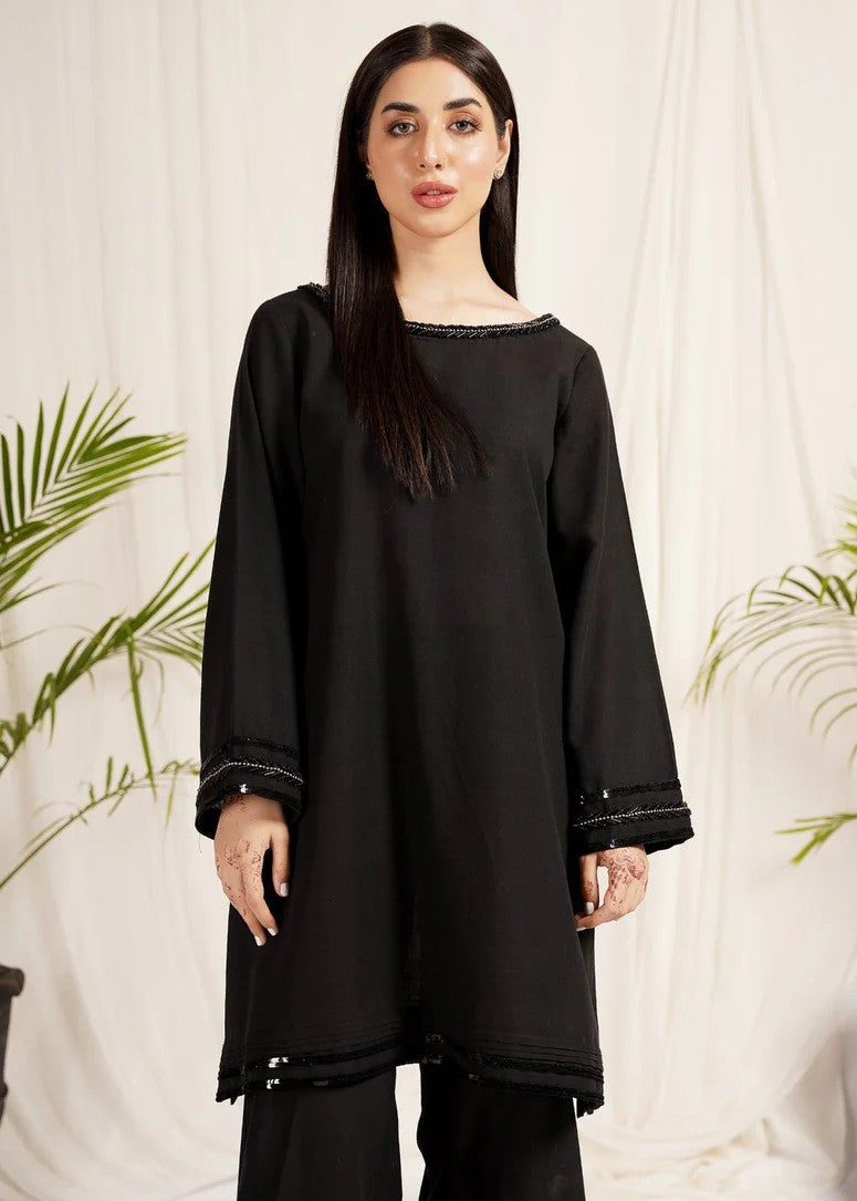 Mehryam Collection Black Khaddar Dress Women 2pcs