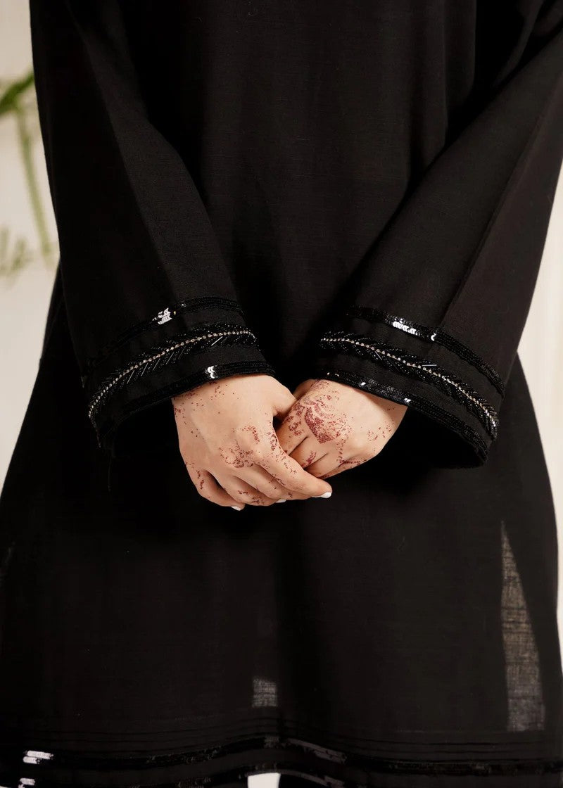 Mehryam Collection Black Khaddar Dress Women 2pcs