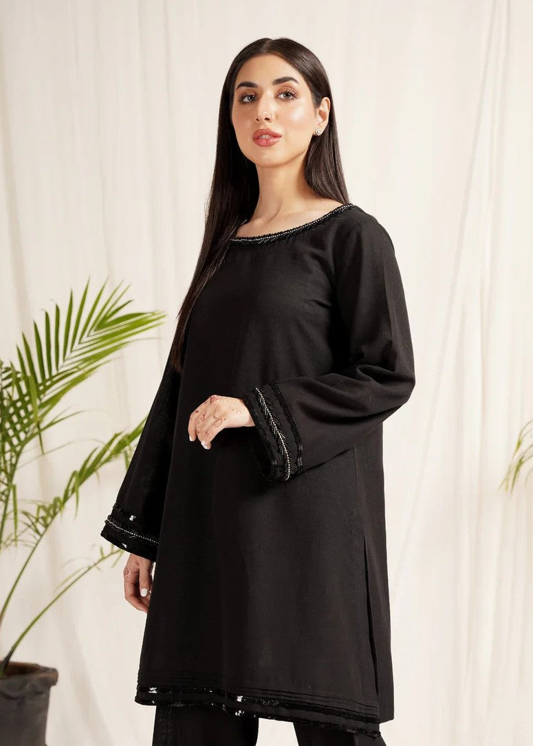 Mehryam Collection Black Khaddar Dress Women 2pcs