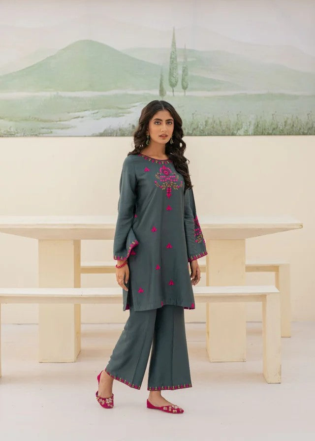 Mehryam Collection GREY COTTEL EMBROIDED READY TO WEAR Women 2pcs