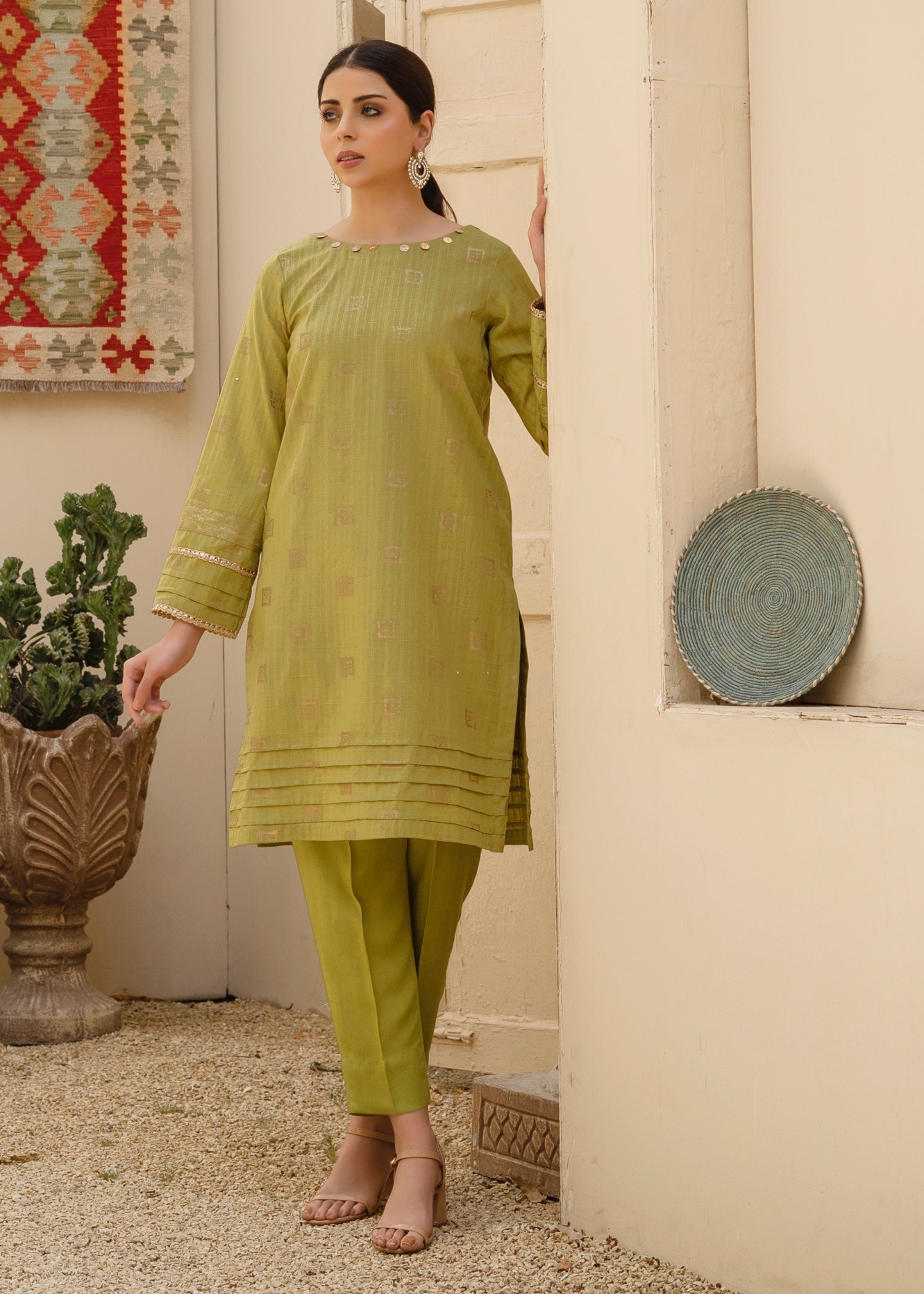 Afifa Iftikhar Shafaq D030GRN Women 1pcs