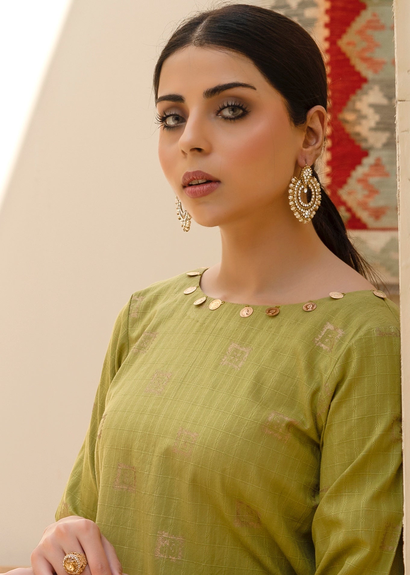 Afifa Iftikhar Shafaq D030GRN Women 1pcs