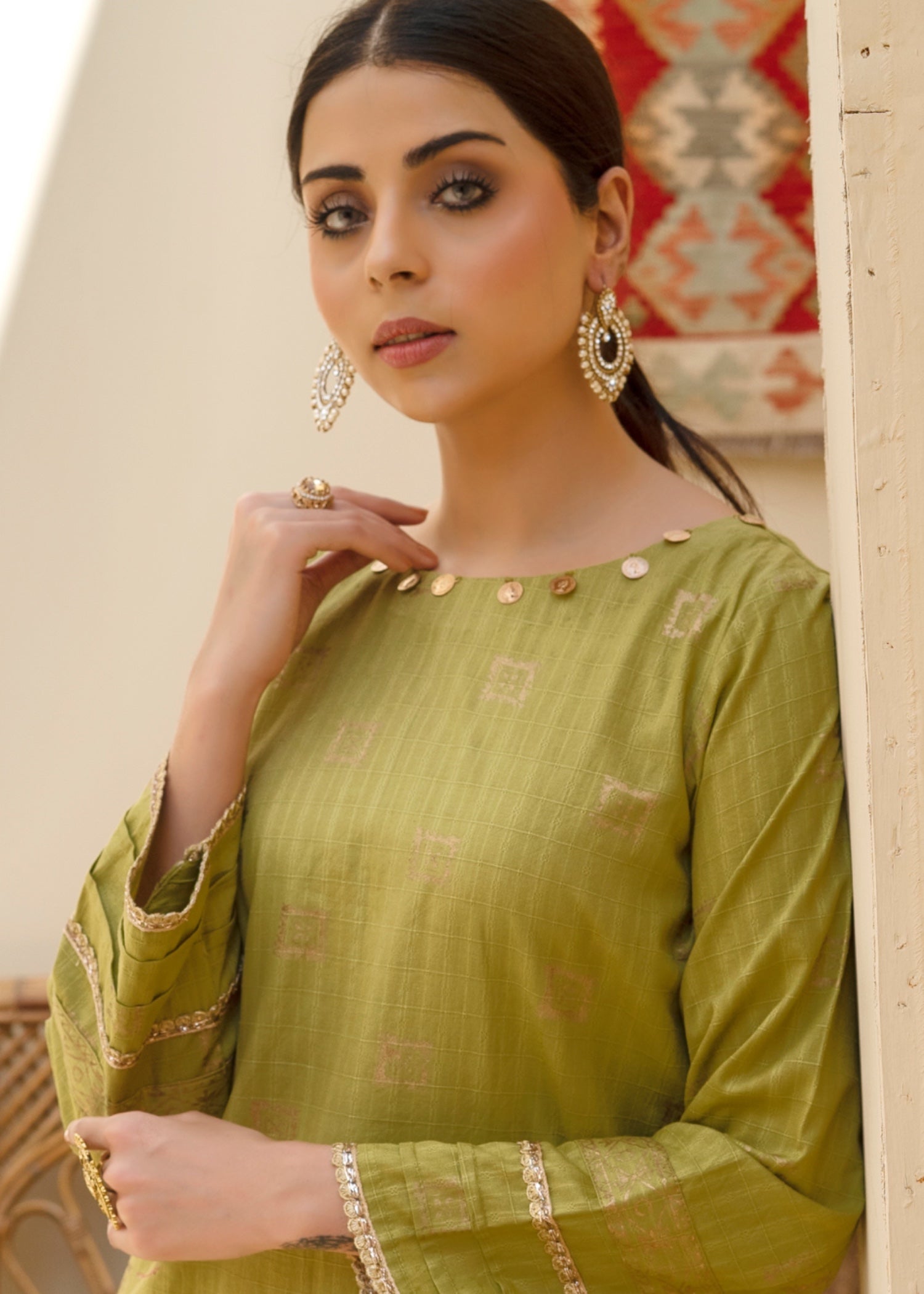 Afifa Iftikhar Shafaq D030GRN Women 1pcs