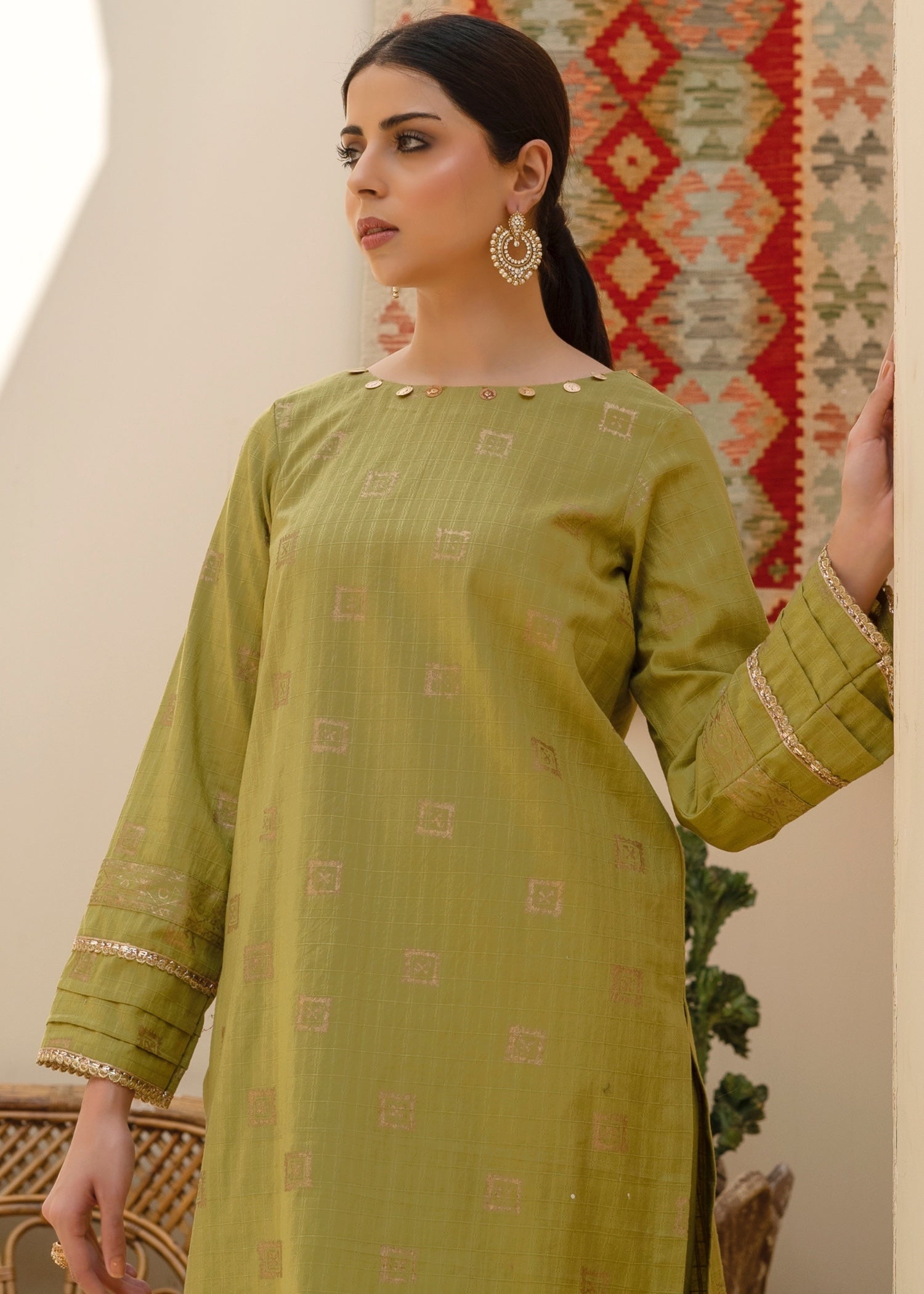 Afifa Iftikhar Shafaq D030GRN Women 1pcs