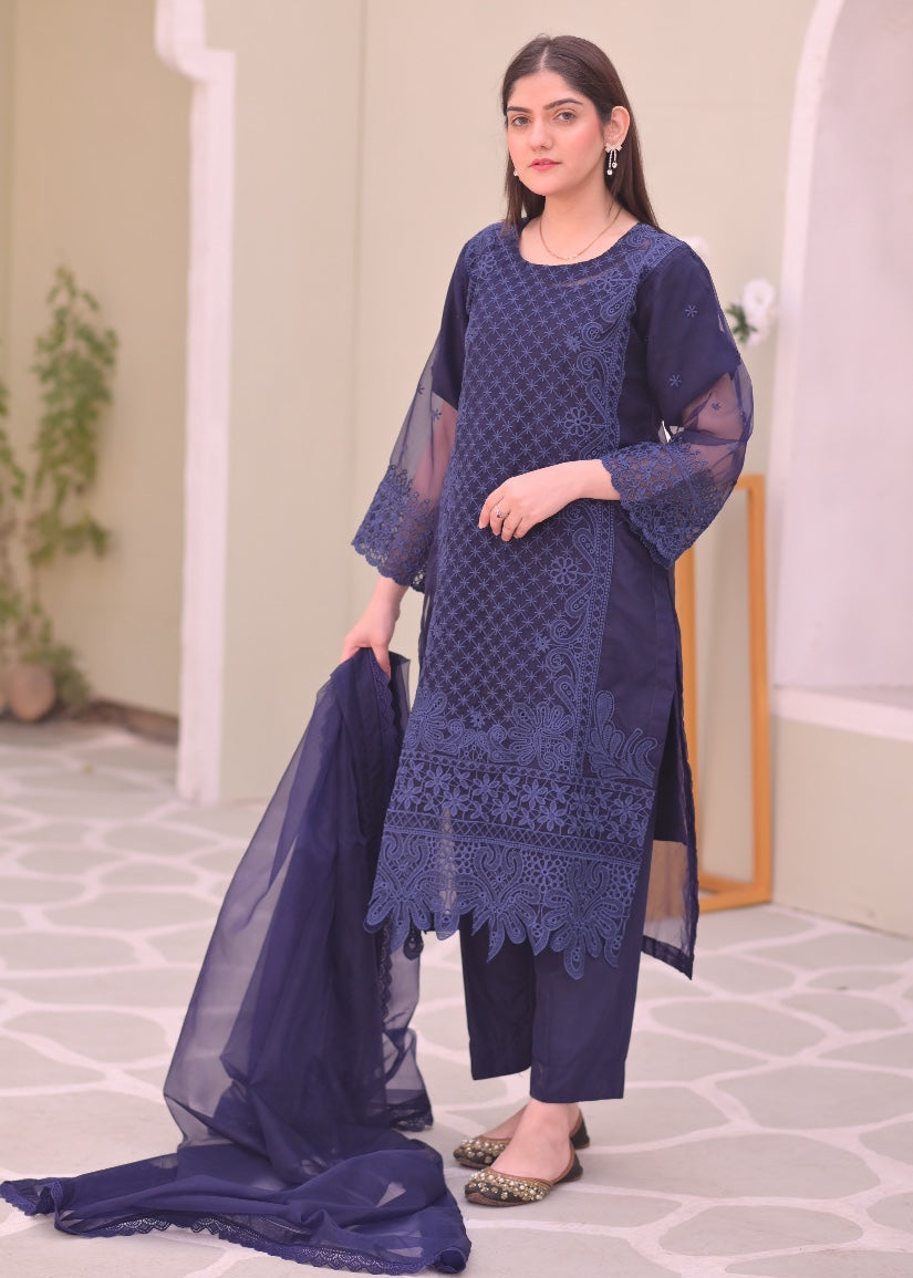 Ayesha B blue (Amal) Women 3pcs