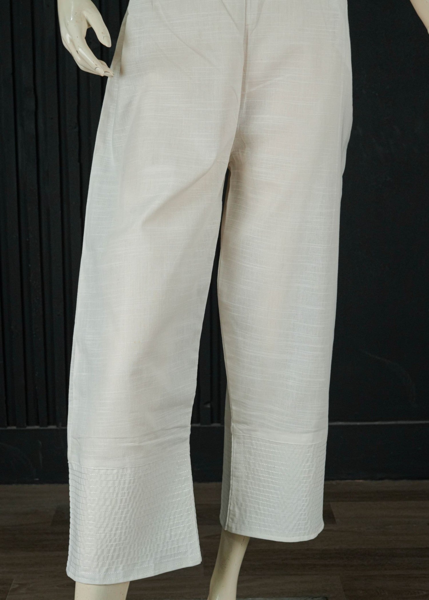 DECK UP Khaddar Culottes White Women 1pcs
