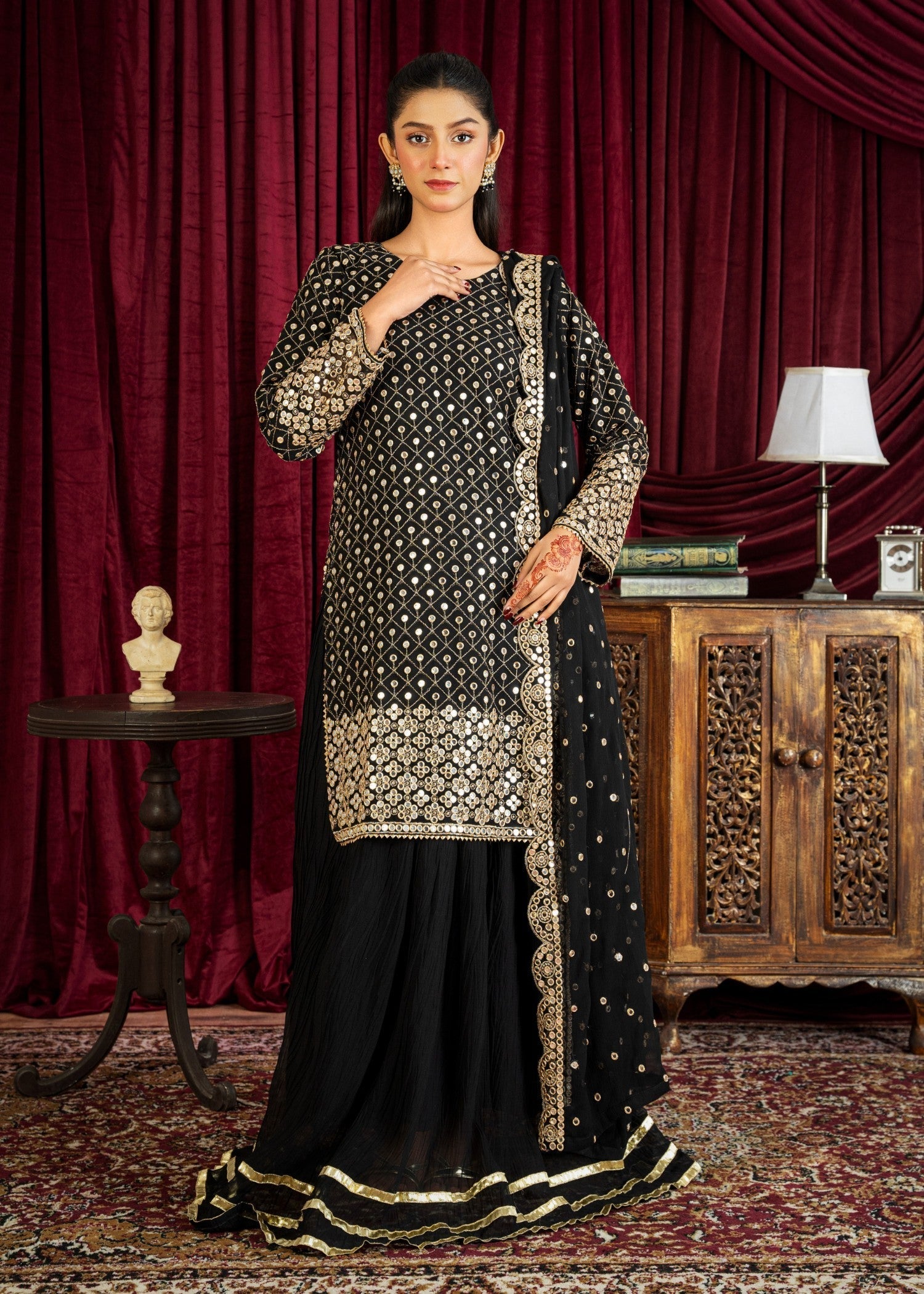 Rangoon Clothing Salina Midnight Black Women 3pcs