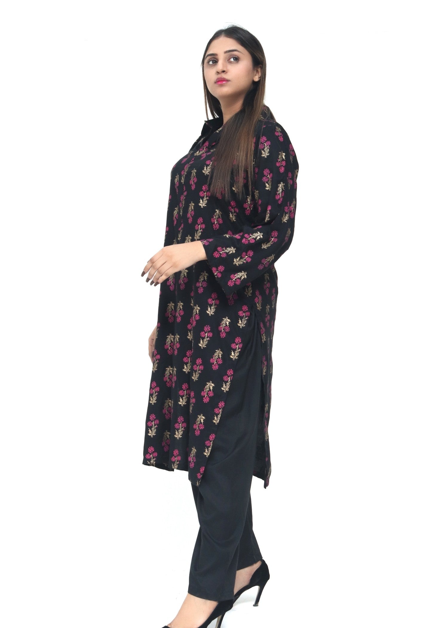 Zeekstore Printed Kurta Set D086 Women 2pcs