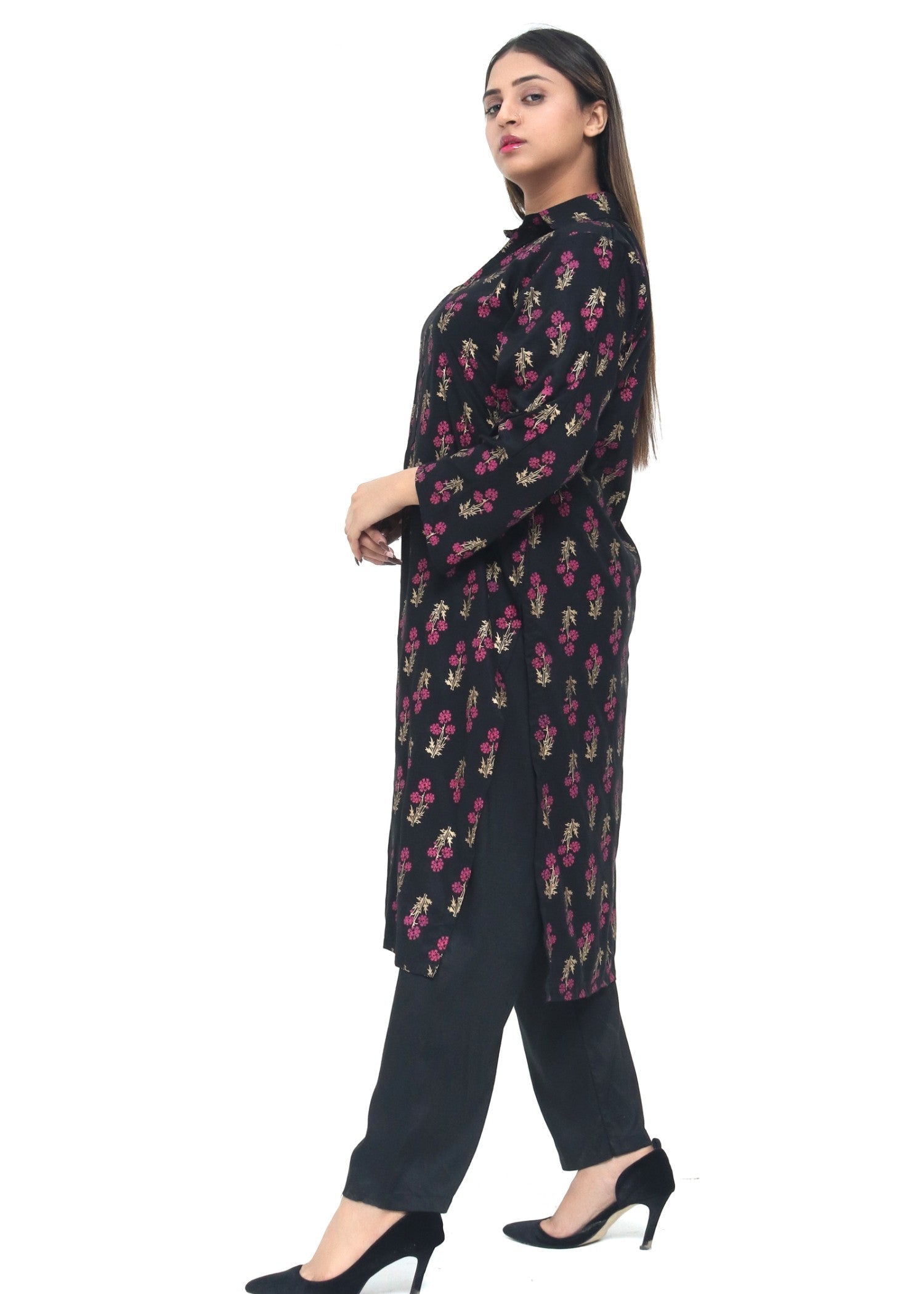 Zeekstore Printed Kurta Set D086 Women 2pcs