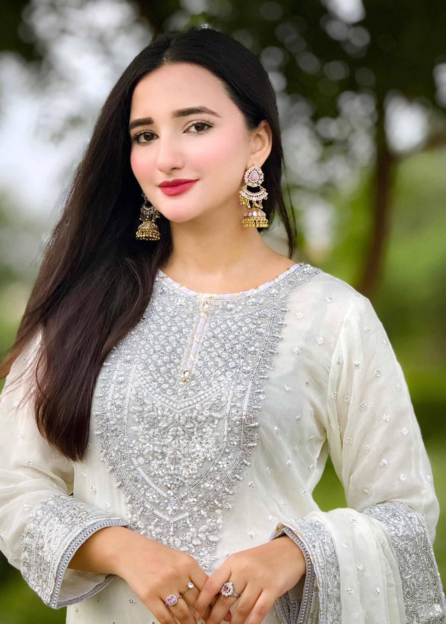 Suits By Sadia Sajalali gharara offwhite Women 3pcs