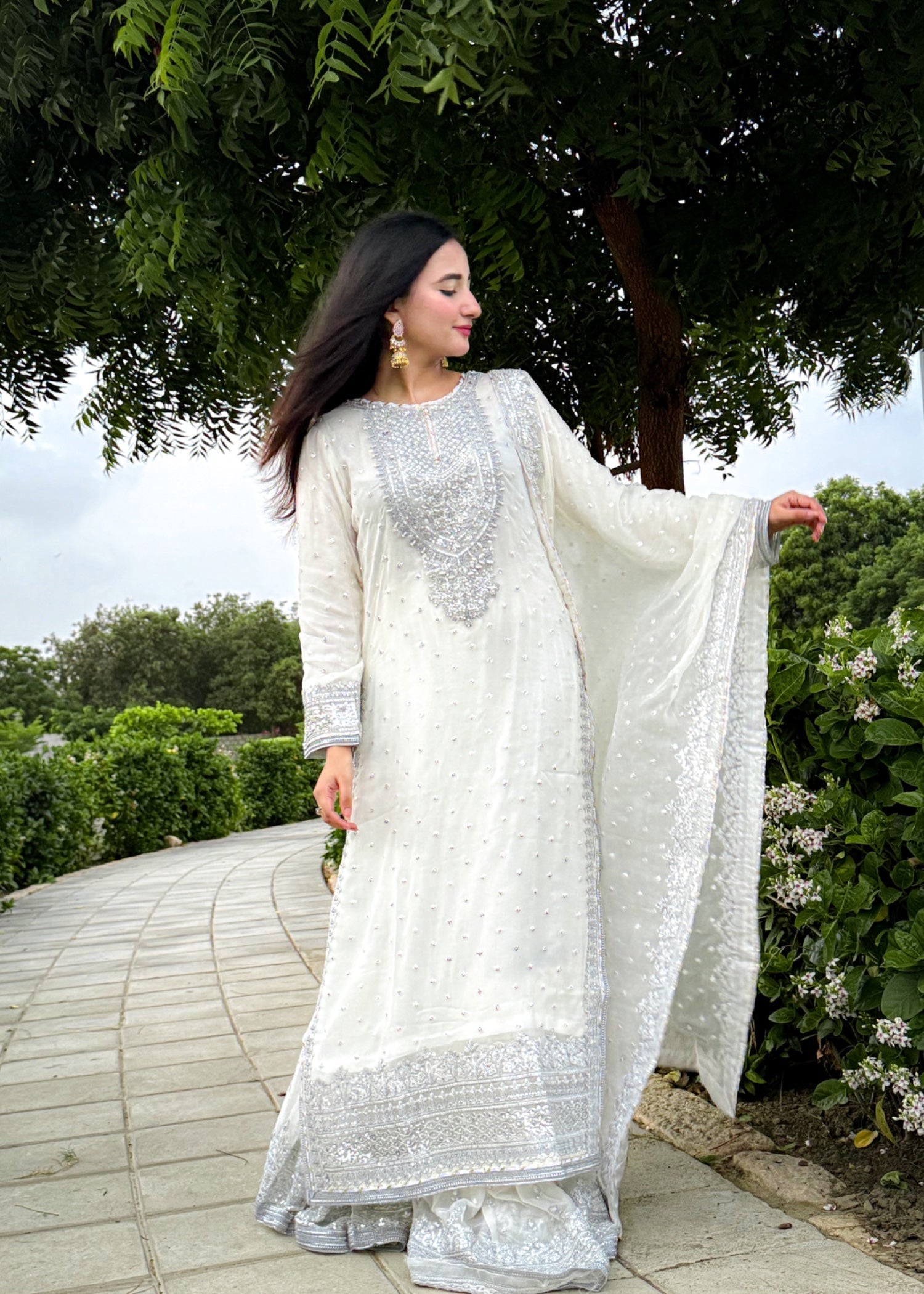 Suits By Sadia Sajalali gharara offwhite Women 3pcs