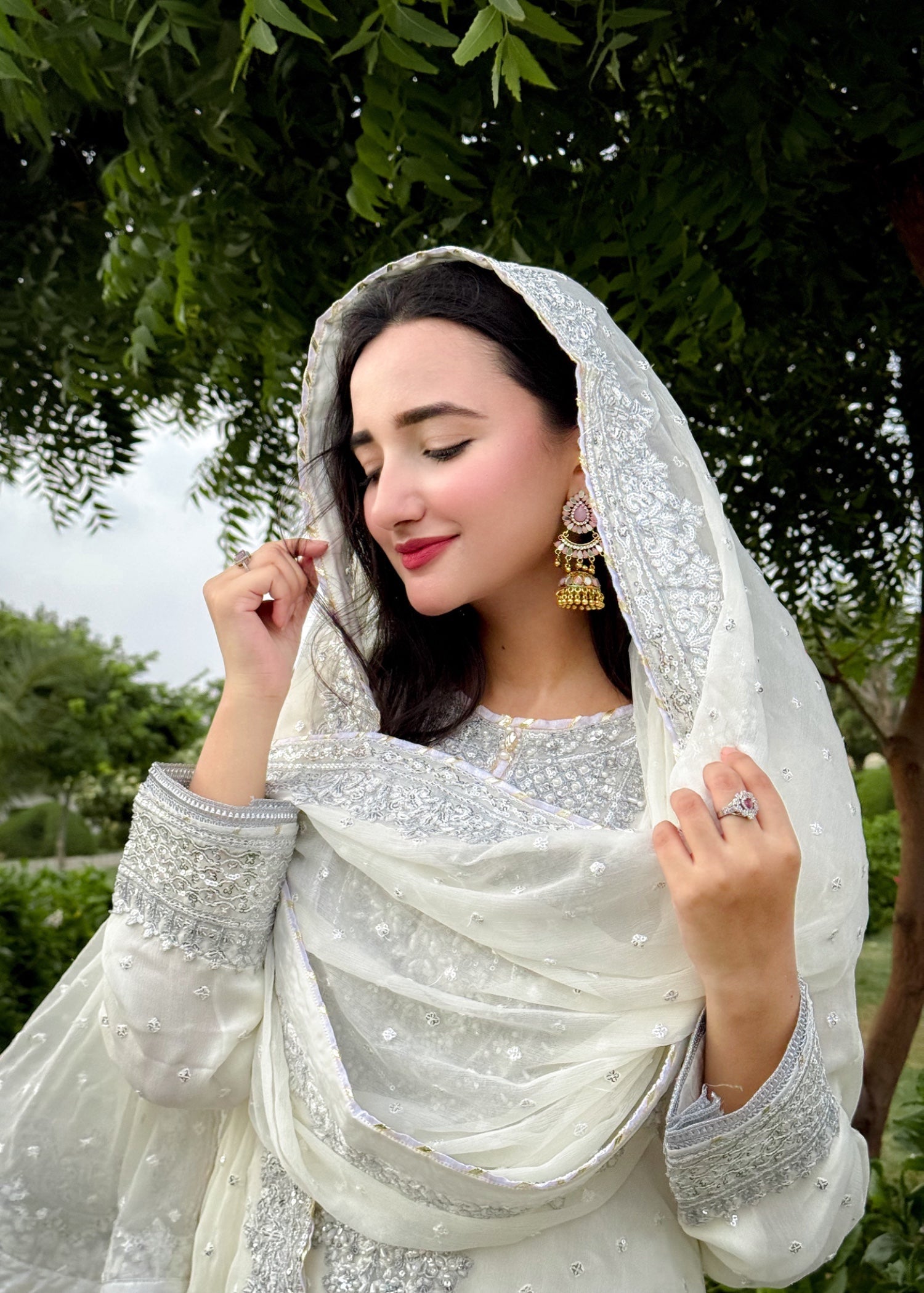 Suits By Sadia Sajalali gharara offwhite Women 3pcs