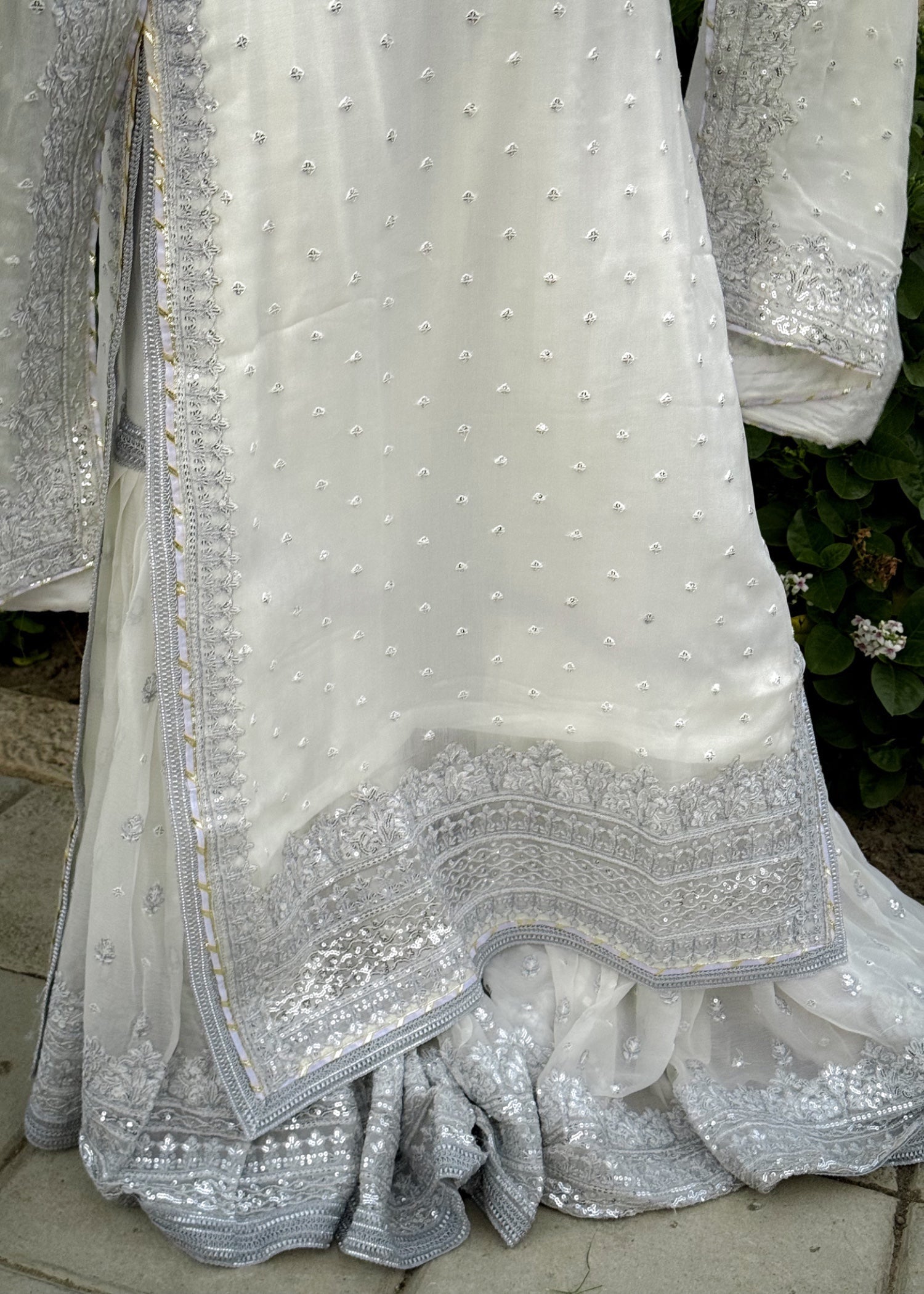 Suits By Sadia Sajalali gharara offwhite Women 3pcs