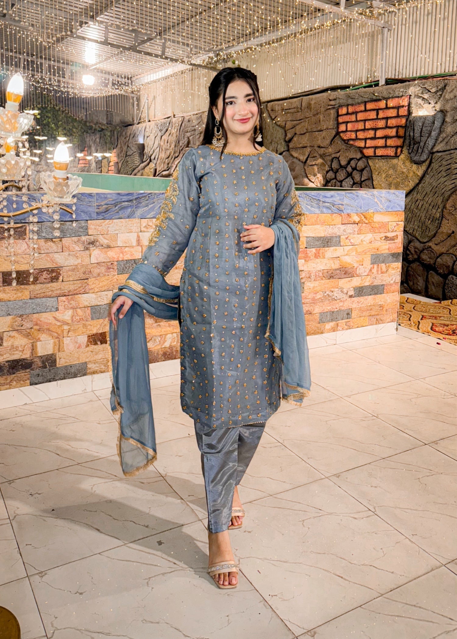 Suits By Sadia Merium pervaiz grey Women 3pcs