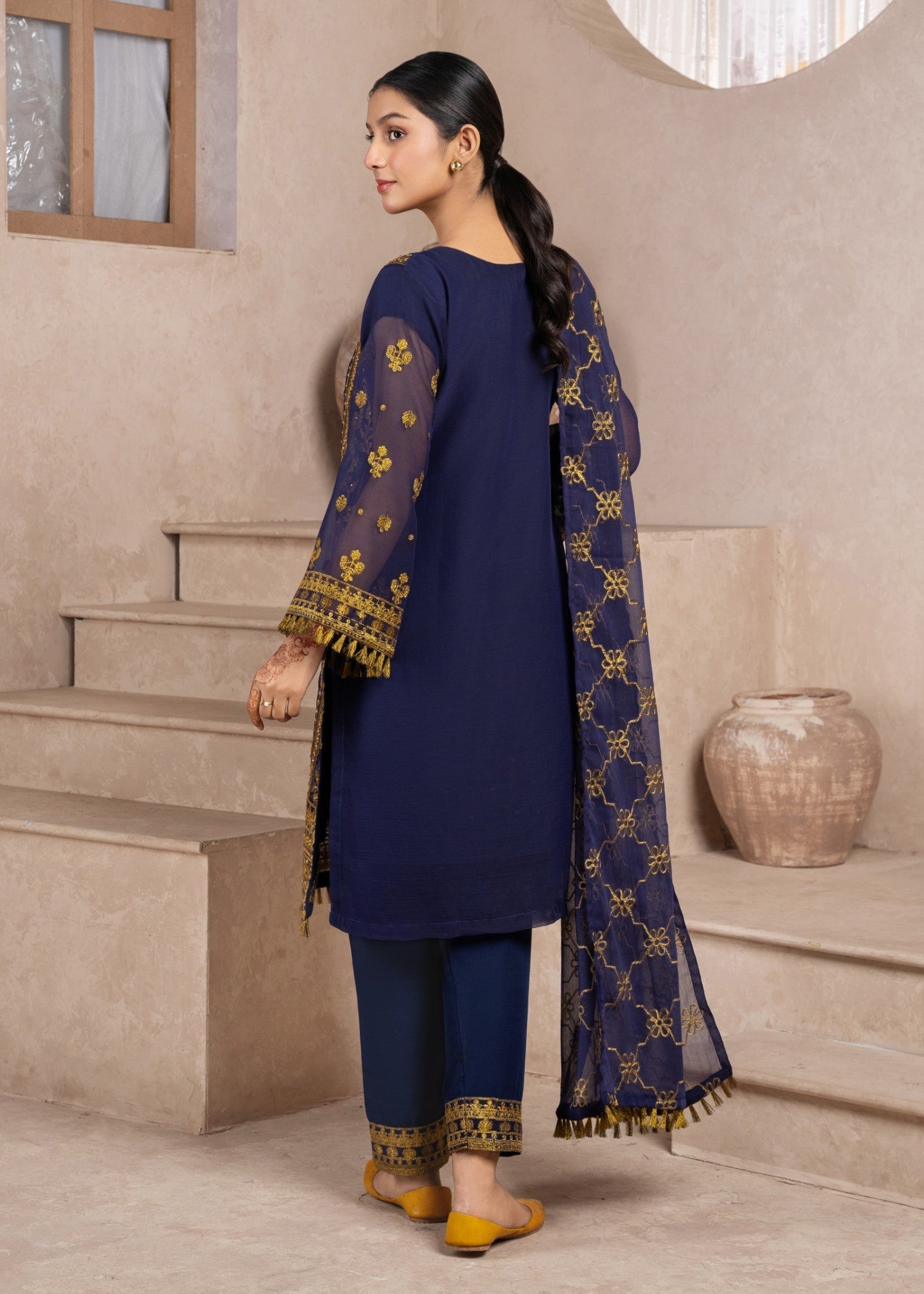 Four Season Boutique RANGEEN DOTTED NAVY BLUE Women 3pcs