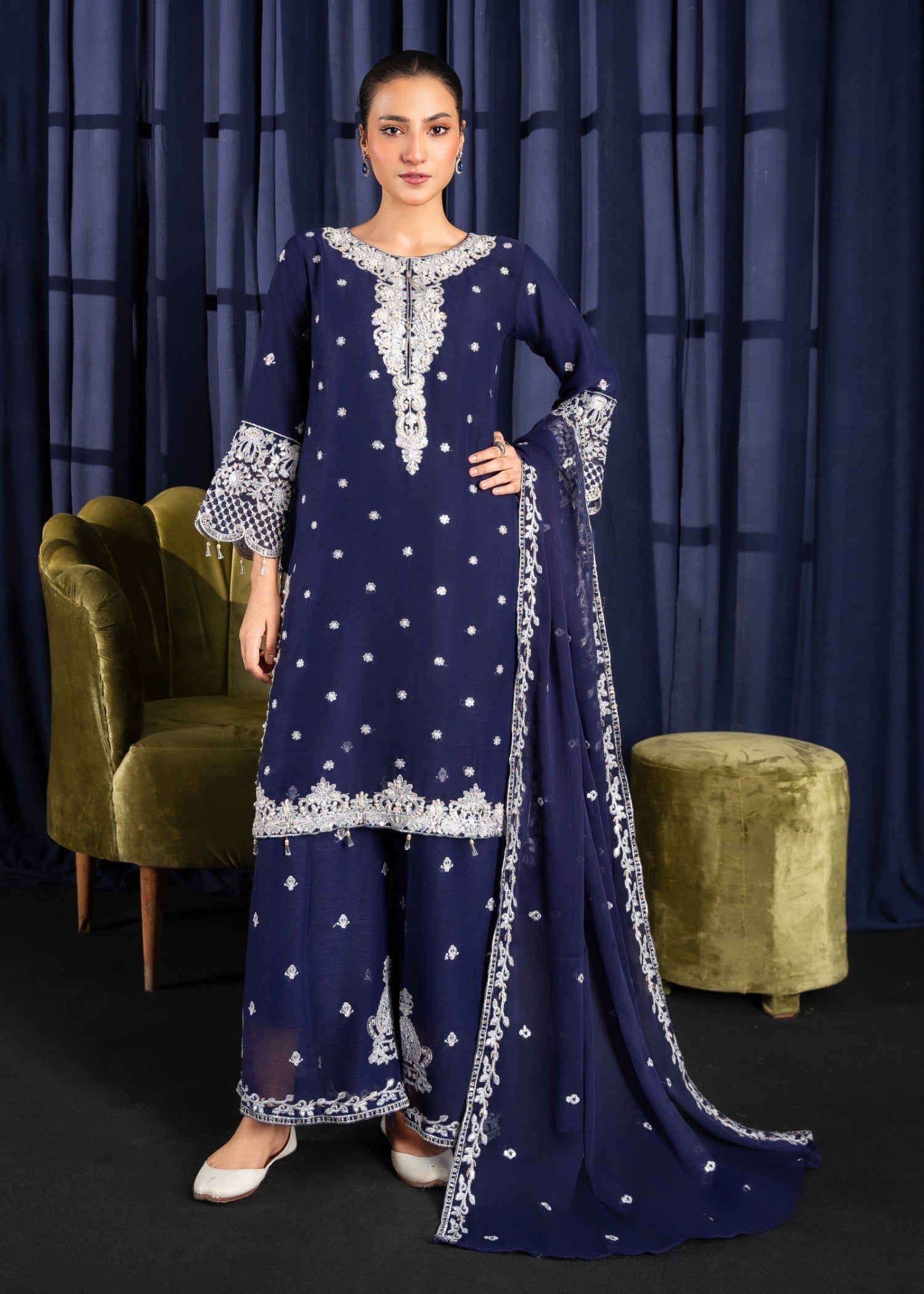 Four Season Boutique JASMEEN NAVY BLUE Women 3pcs