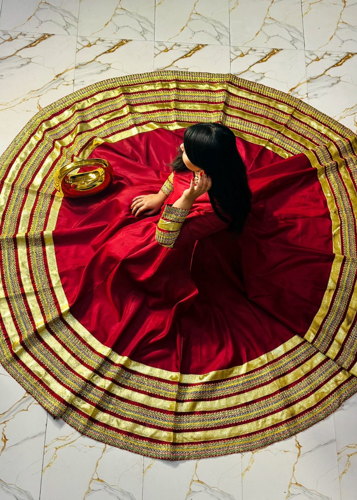 1 Virsapret maroon gul basham Women 2pcs