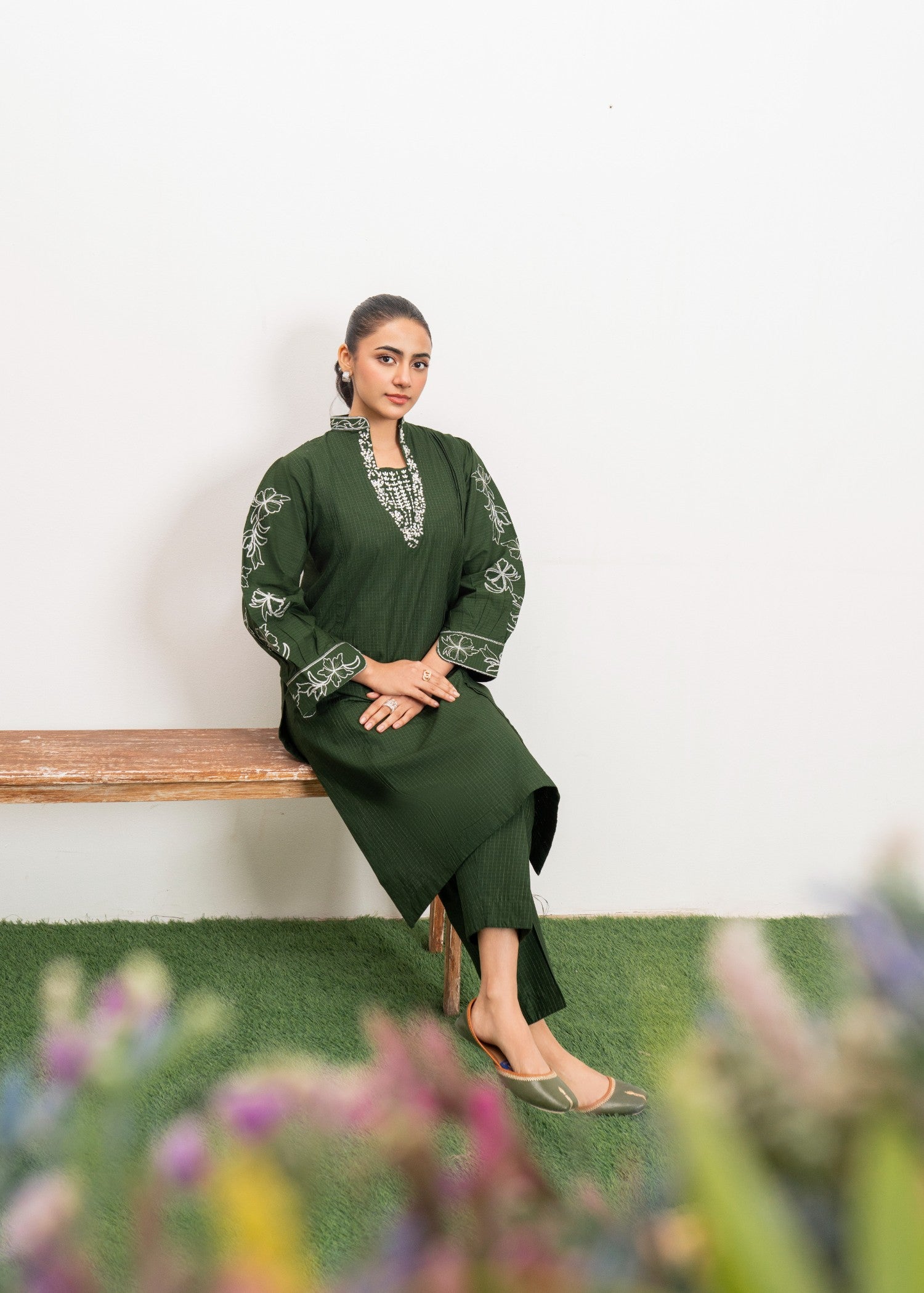 Dada Potta Stitched Cambric Cotton Women 2pcs