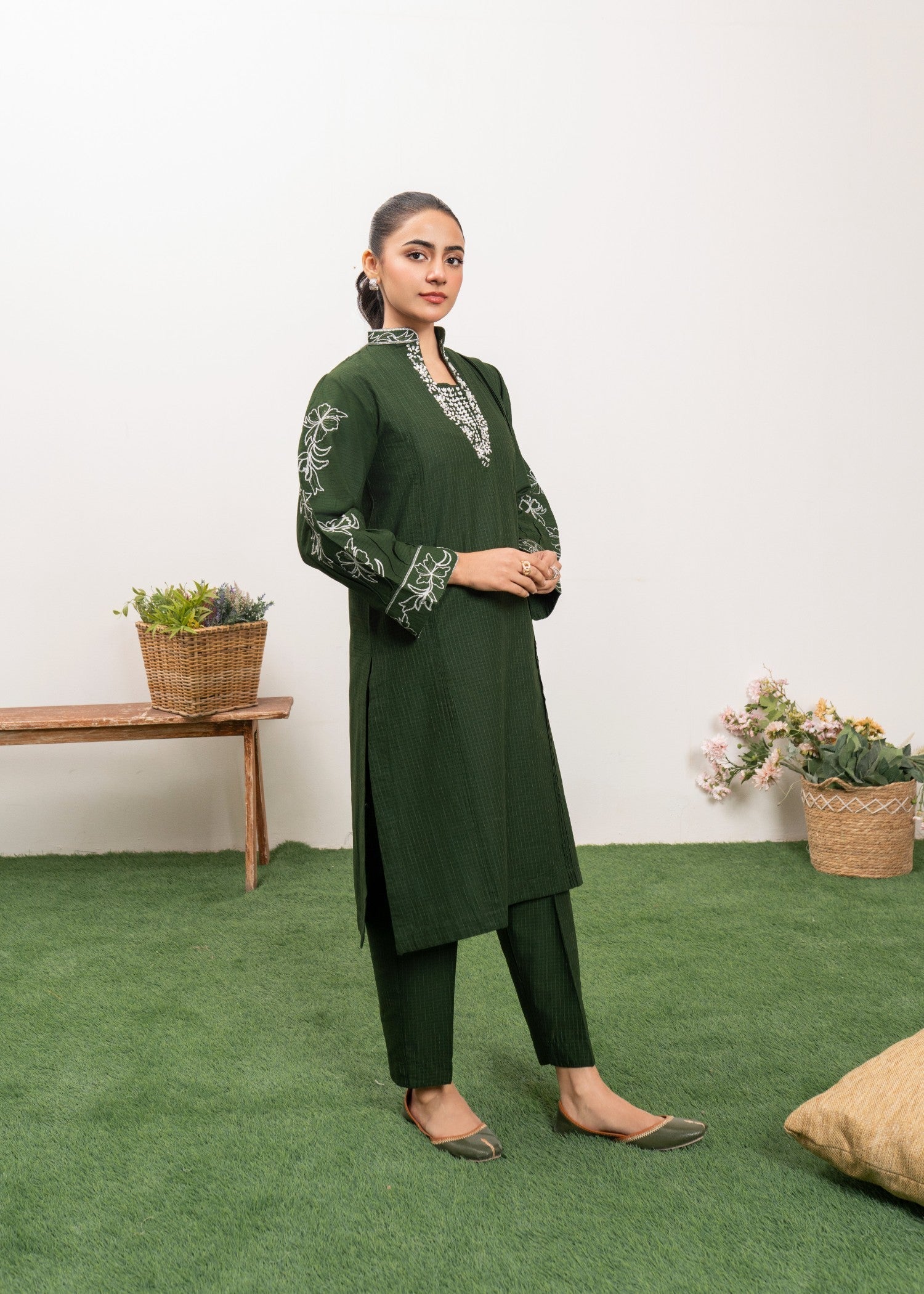 Dada Potta Stitched Cambric Cotton Women 2pcs