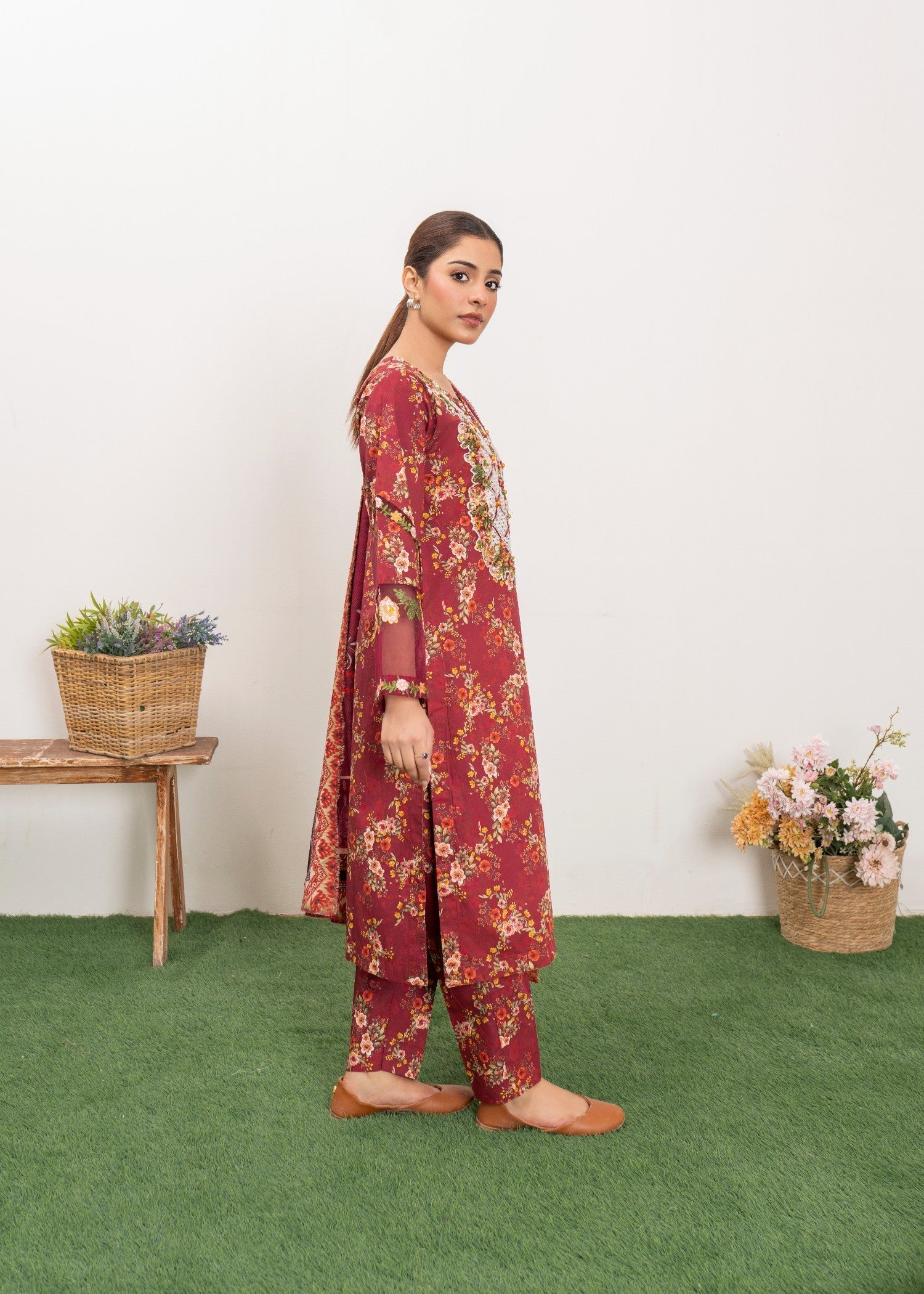 Dada Potta Stitched Cambric Cotton Women 3pcs