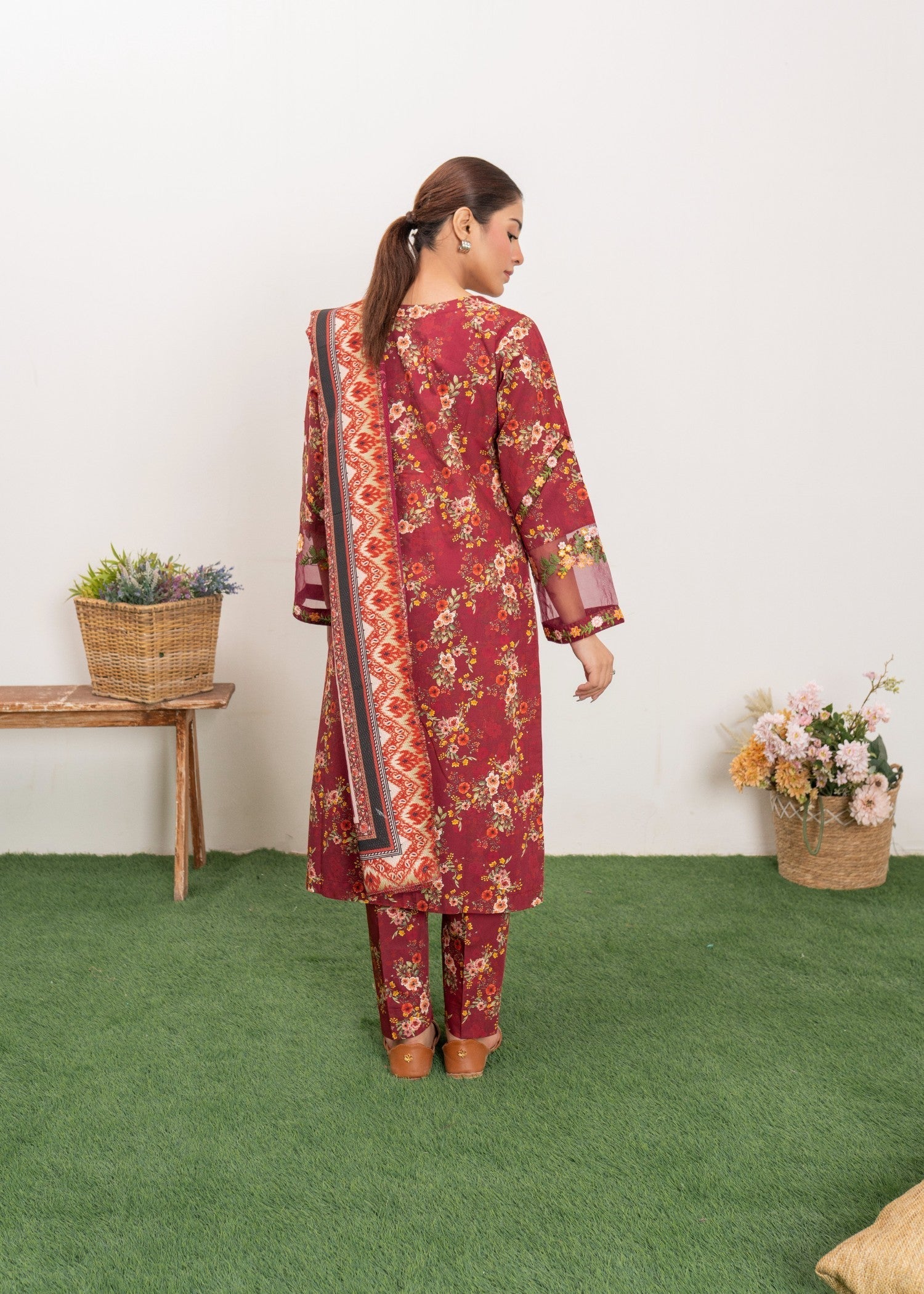 Dada Potta Stitched Cambric Cotton Women 3pcs