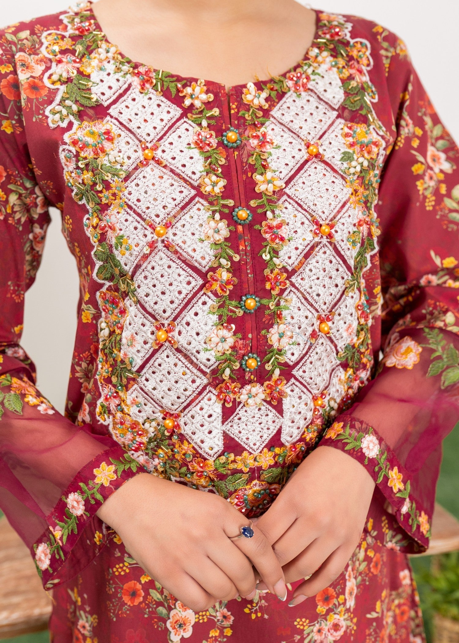 Dada Potta Stitched Cambric Cotton Women 3pcs