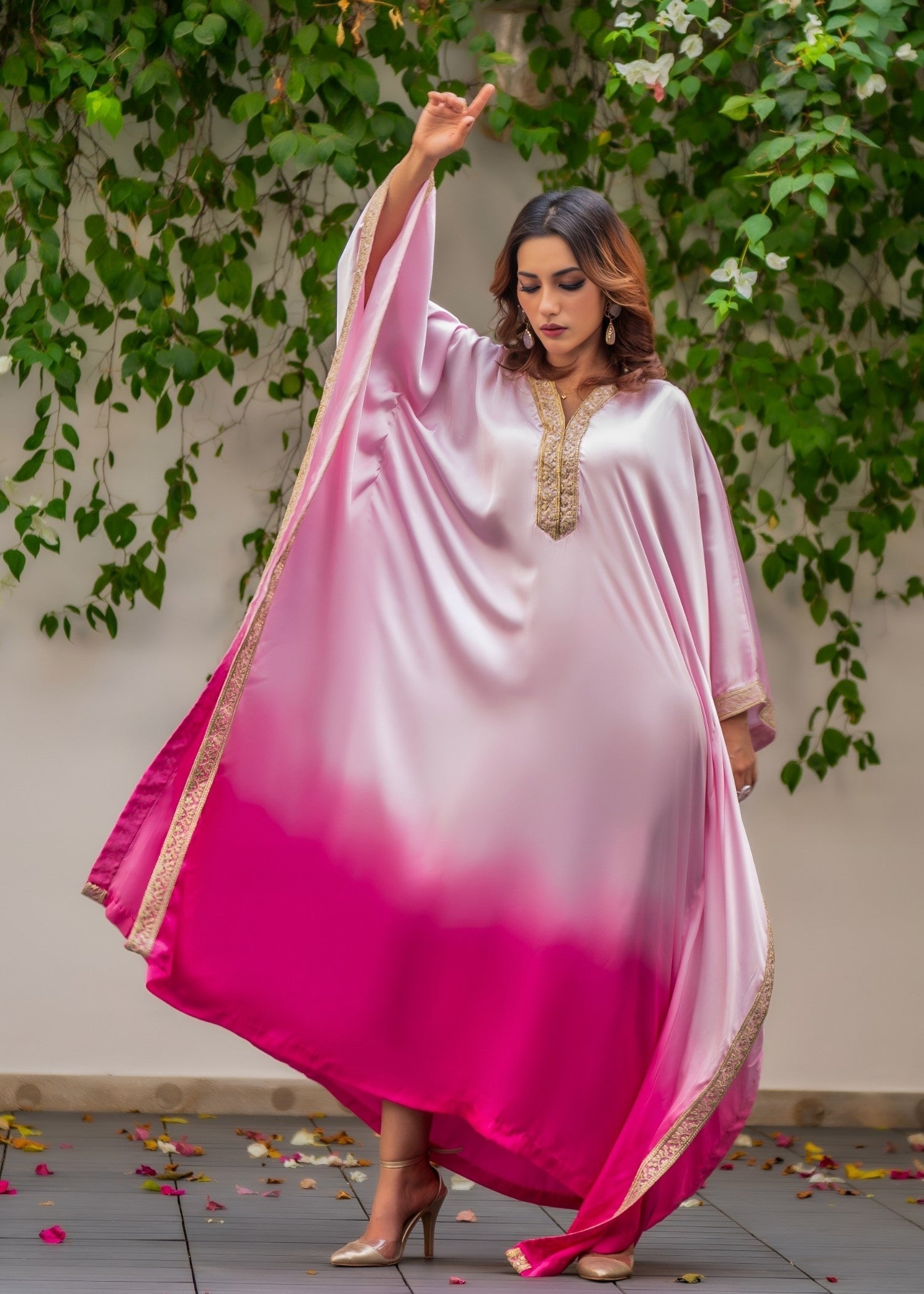 Shafani Barbe Silk Kaftaan Women 1pcs