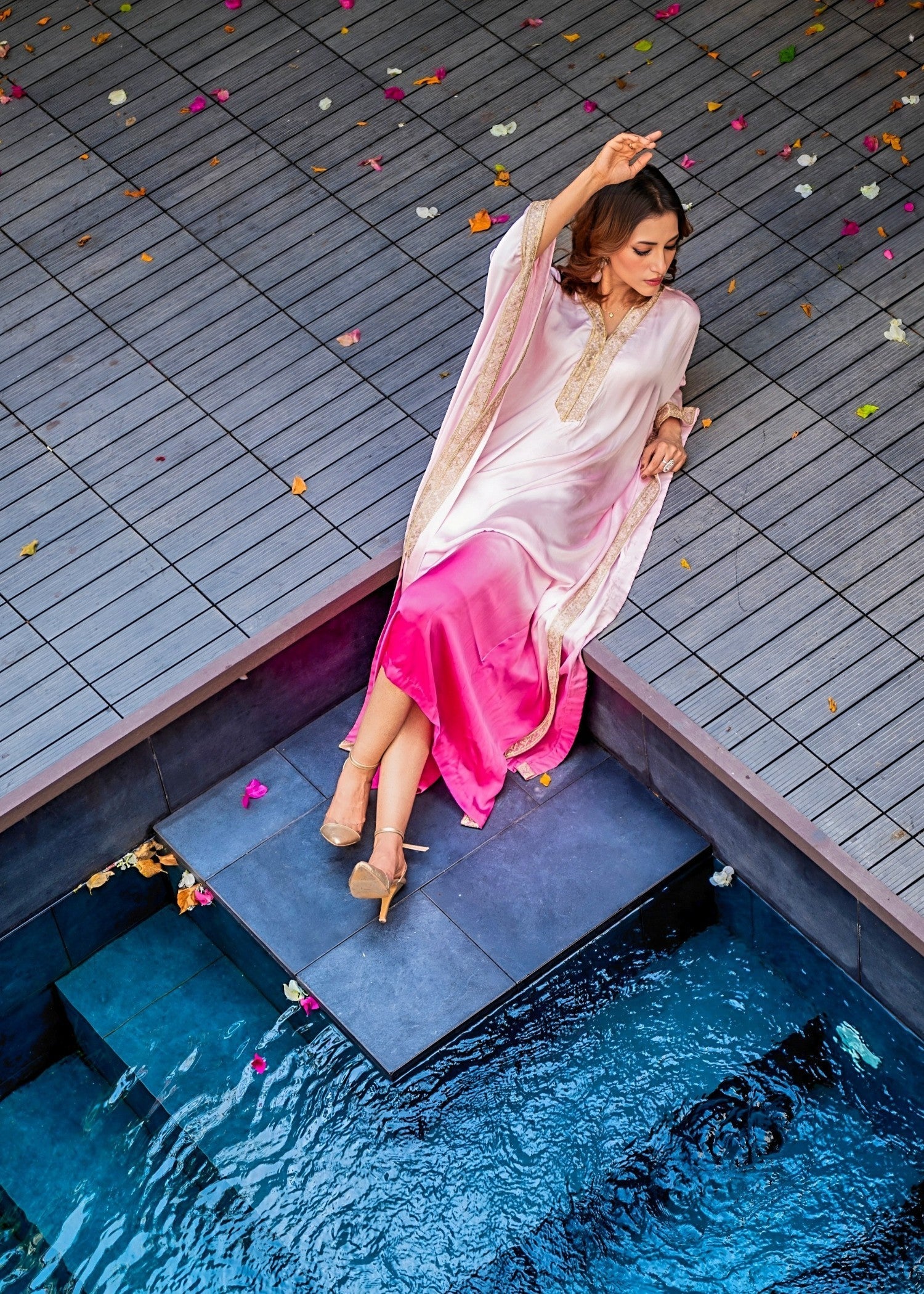 Shafani Barbe Silk Kaftaan Women 1pcs