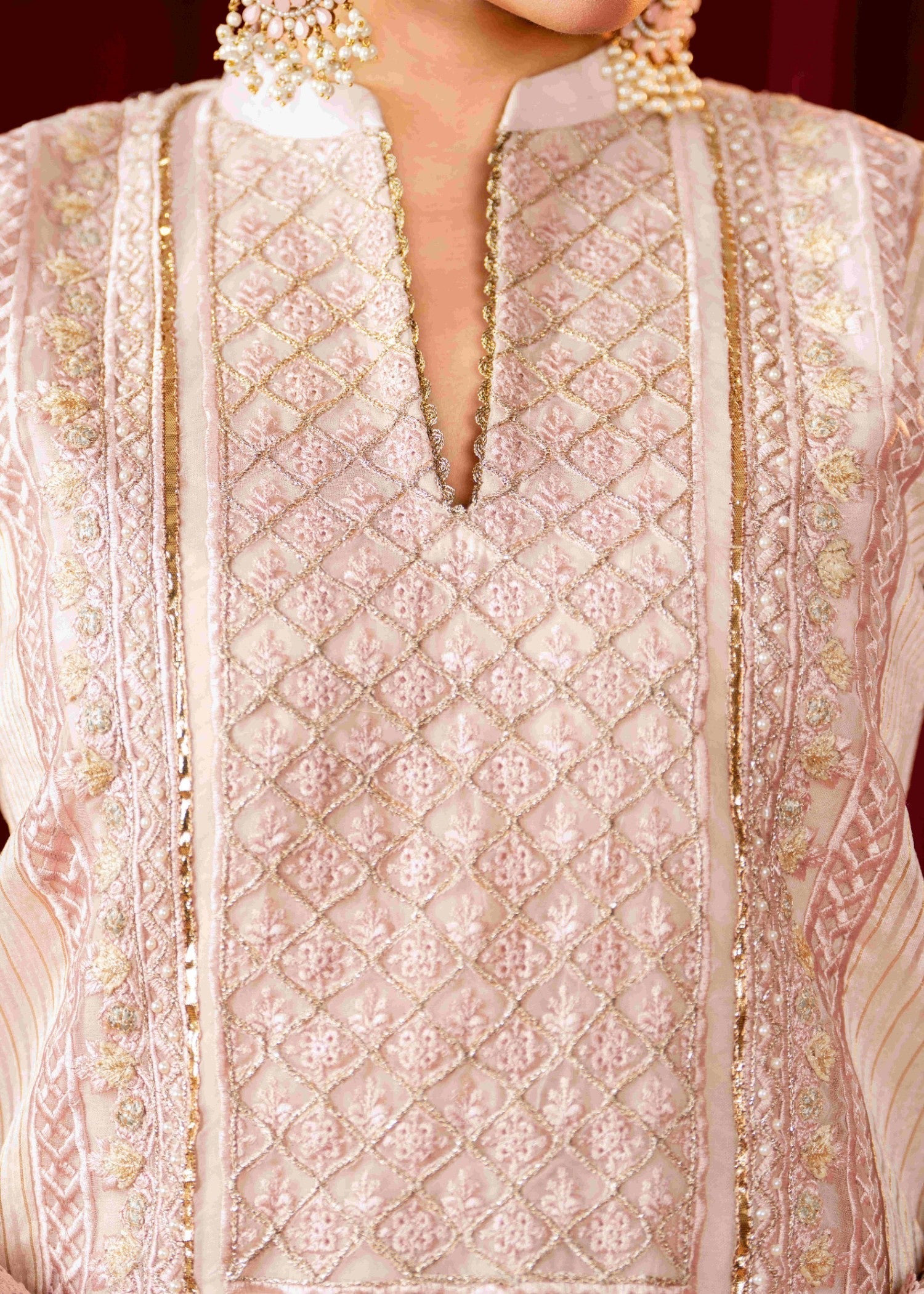 Khubsurat 3746 KH OR NT Pink Embroidery Pearl Embellishment 3D work Women 3pcs