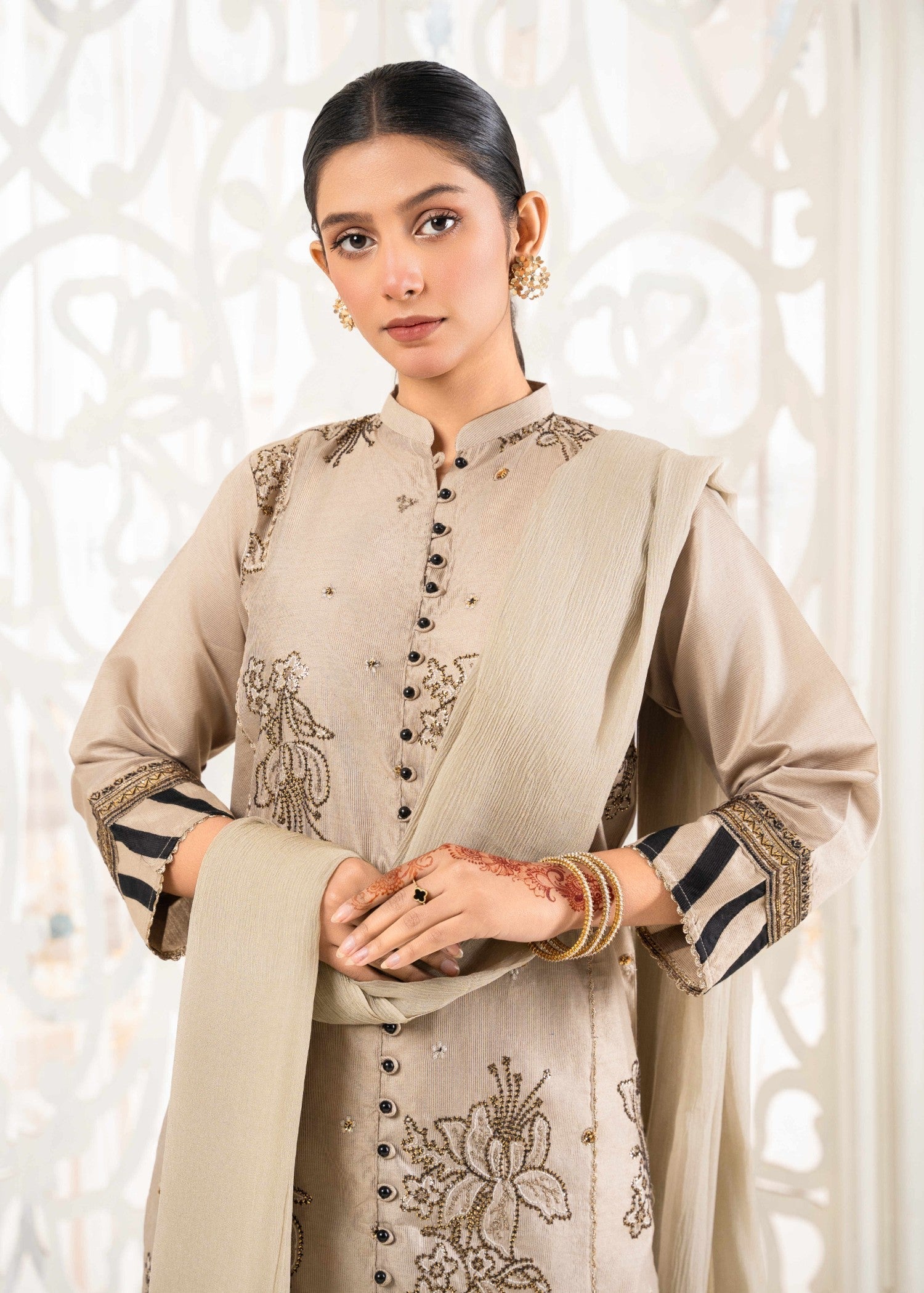 Khubsurat 3389 KH S.KTN Beige Embroidery Women 3pcs