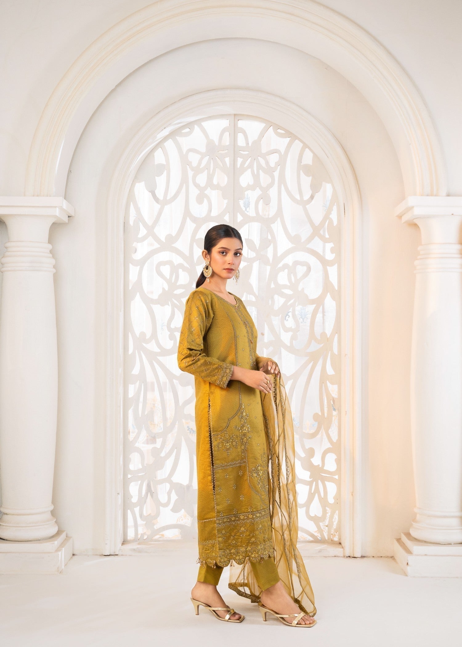 Khubsurat 4041 KH S.KTN Mustard Embroidery Women 3pcs