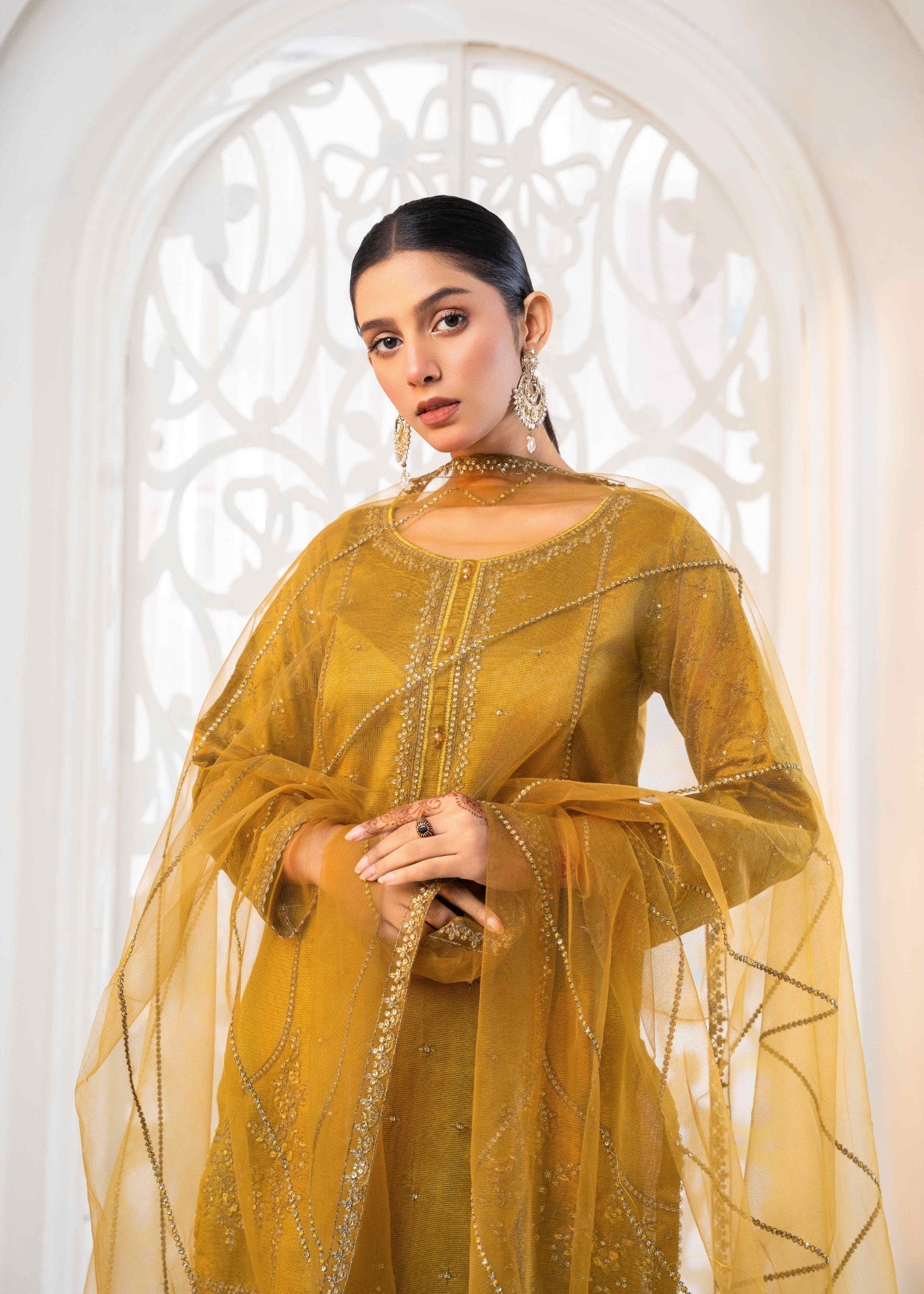 Khubsurat 4041 KH S.KTN Mustard Embroidery Women 3pcs