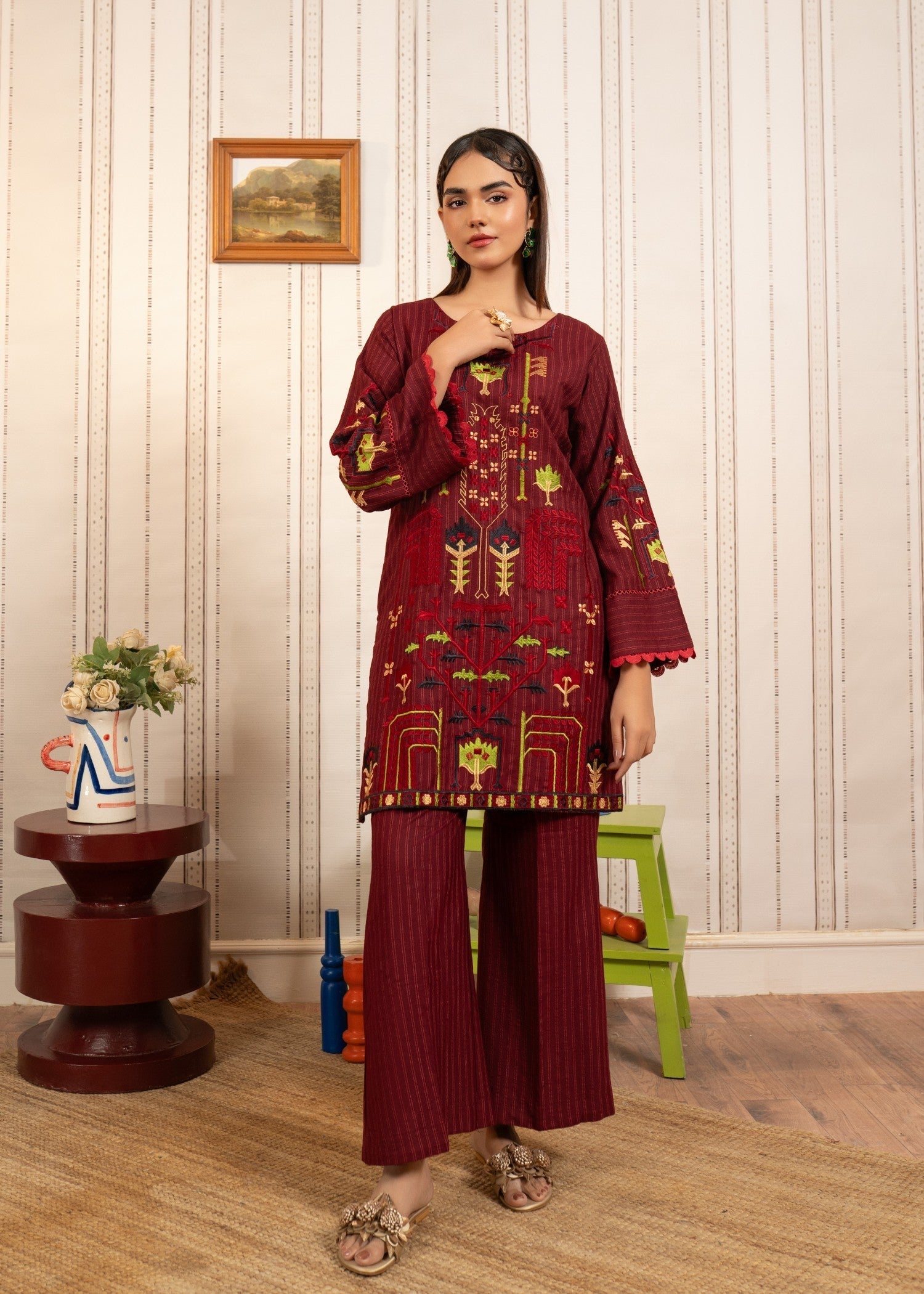 Hoorwani Vogeez Maroon Women 2pcs