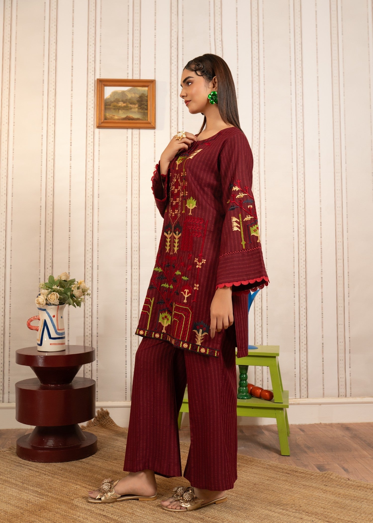 Hoorwani Vogeez Maroon Women 2pcs