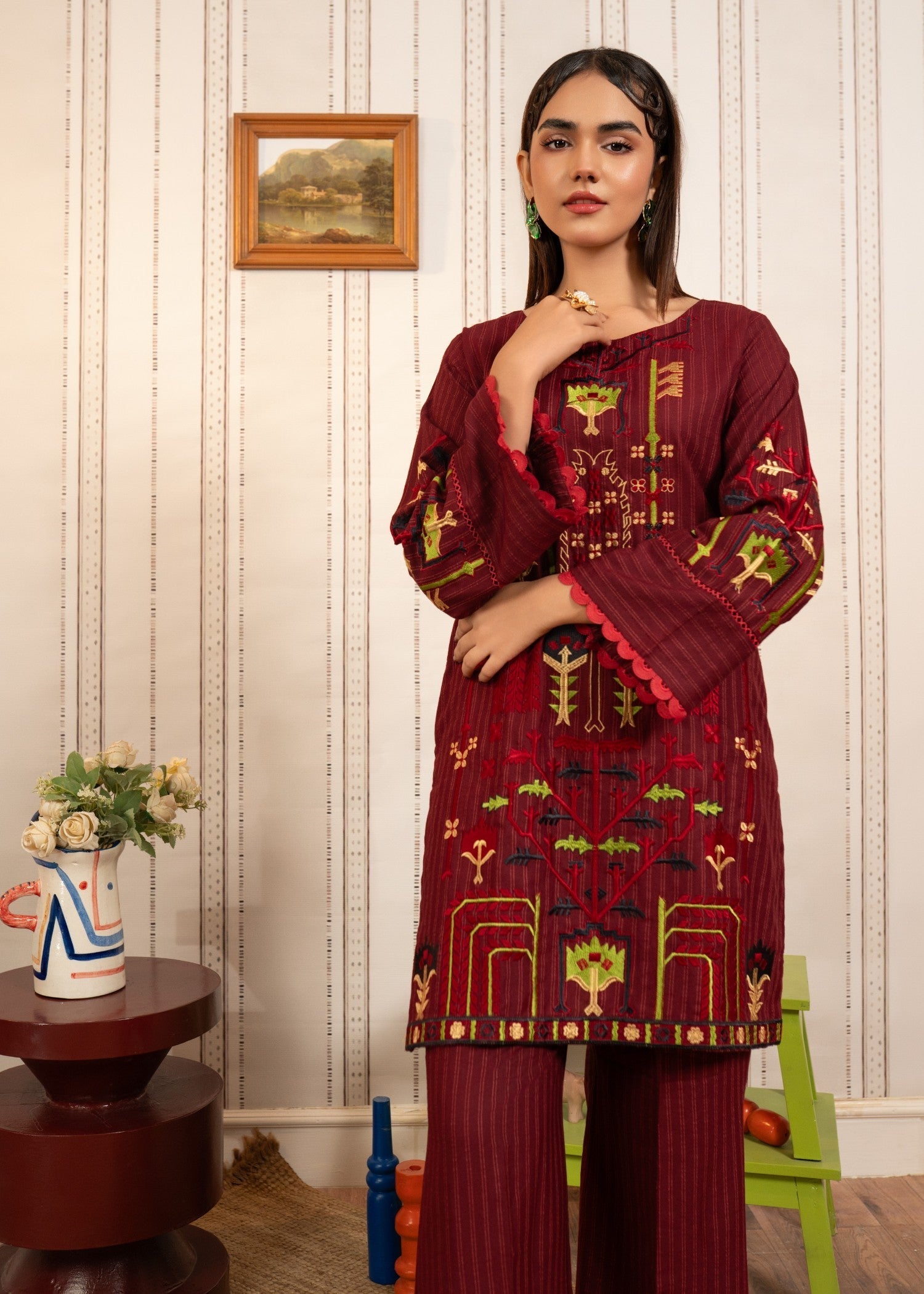 Hoorwani Vogeez Maroon Women 2pcs