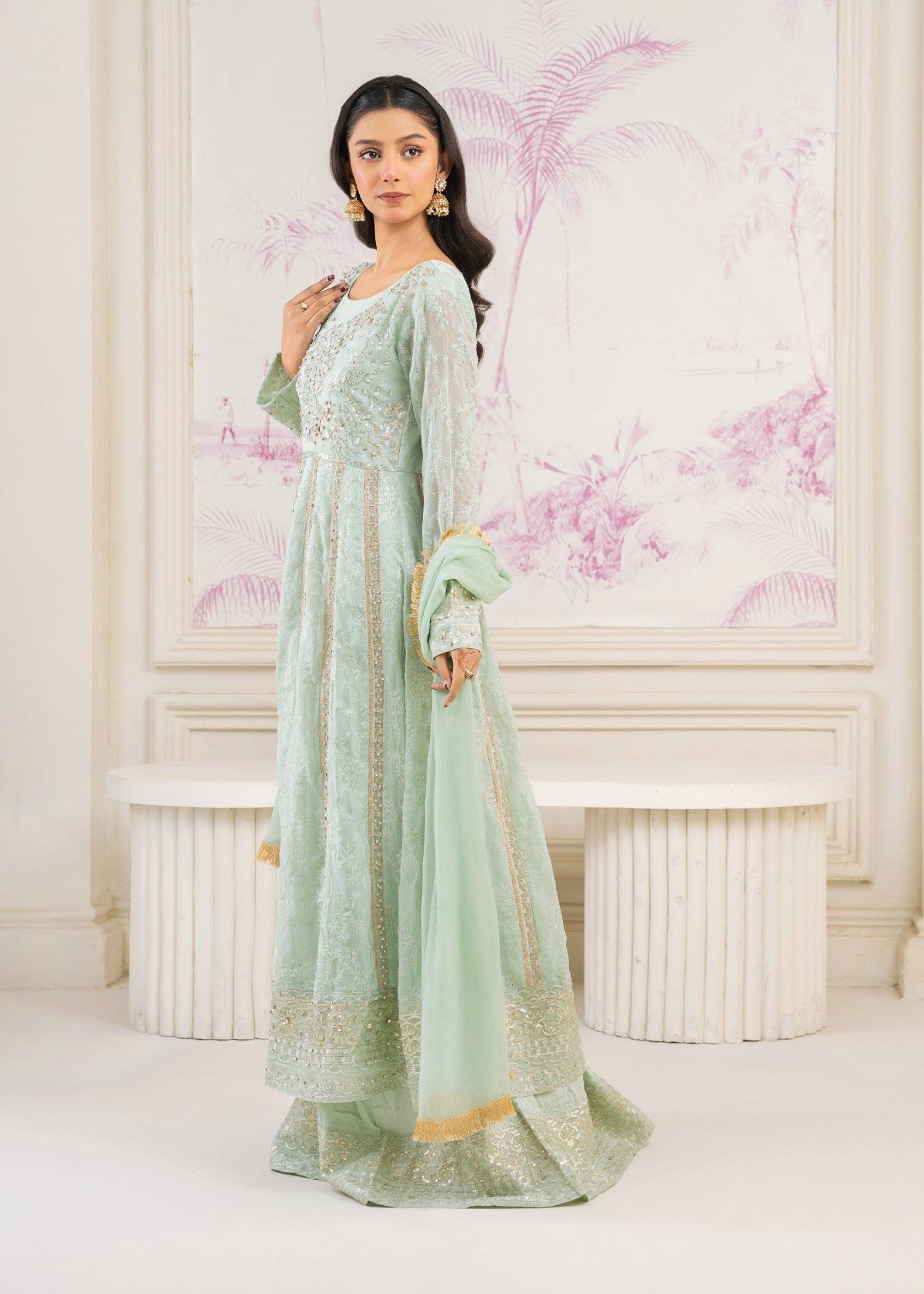 Mona Embroidery SERENE GREEN Women 3pcs