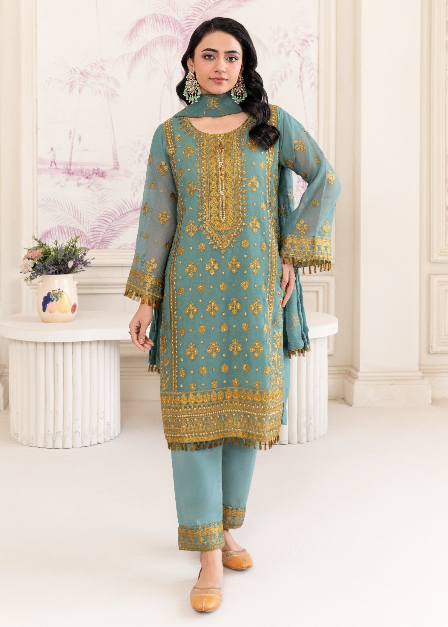 Four Season Boutique RANGEEN POWDER BLUE Women 3pcs