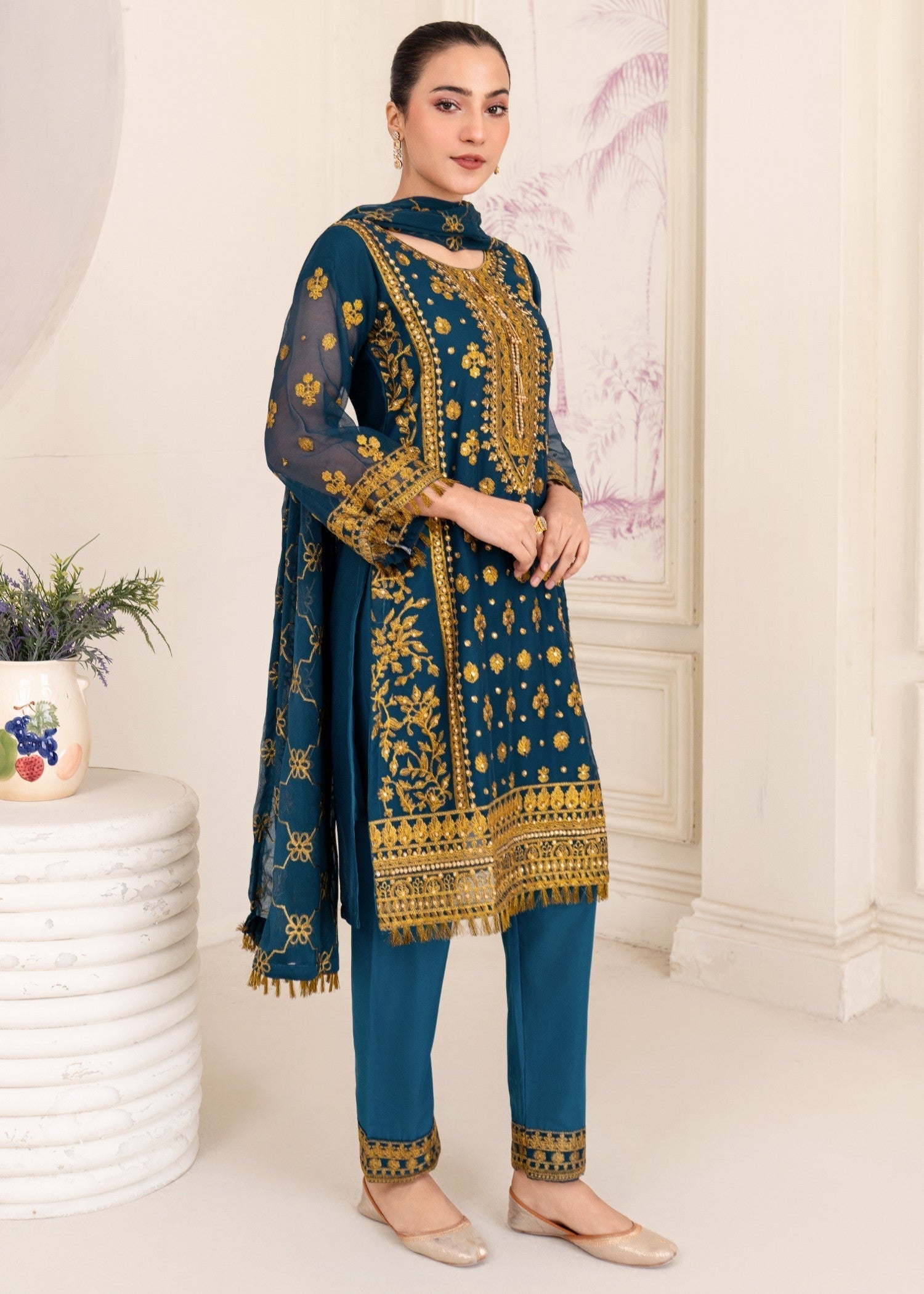 Four Season Boutique RANGEEN BLUE Women 3pcs