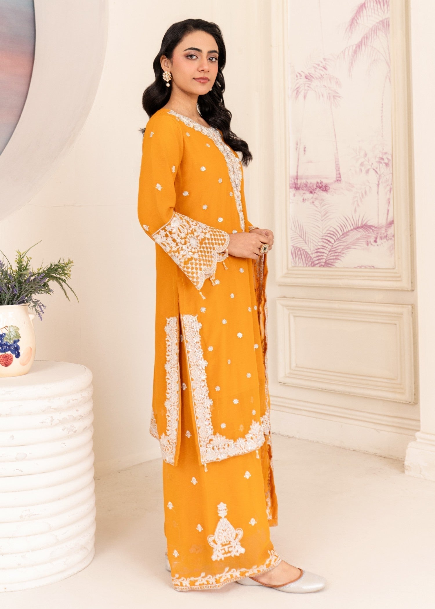 Four Season Boutique JASMEEN MUSTARD ORANGE Women 3pcs