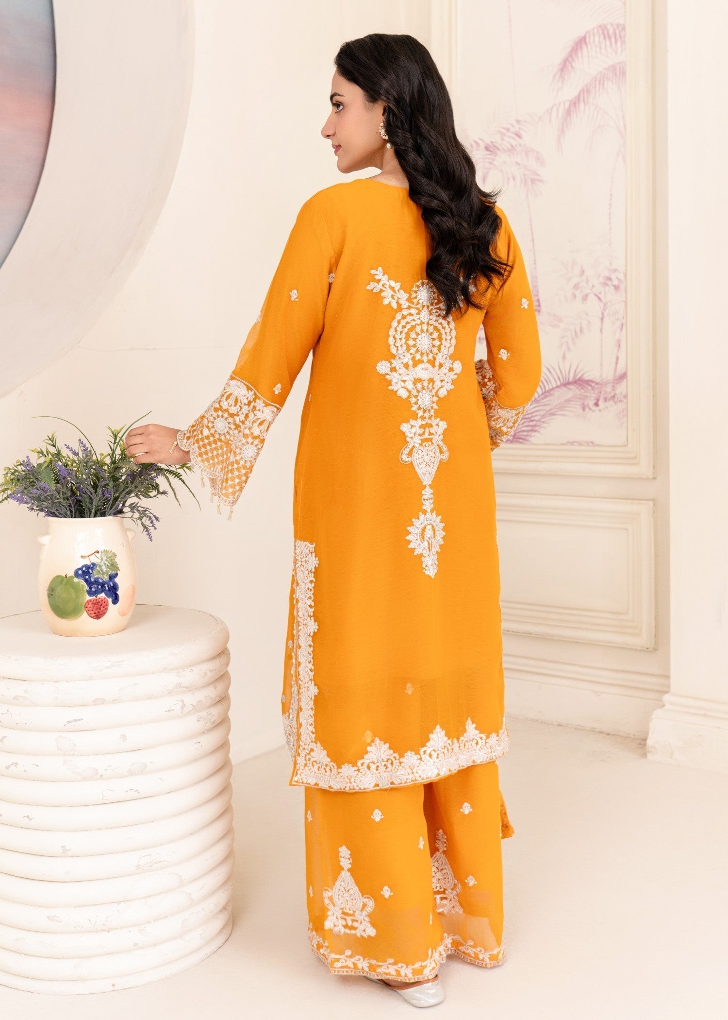 Four Season Boutique JASMEEN MUSTARD ORANGE Women 3pcs