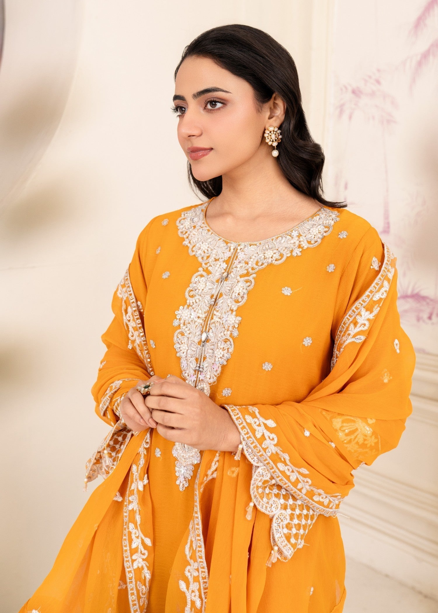Four Season Boutique JASMEEN MUSTARD ORANGE Women 3pcs