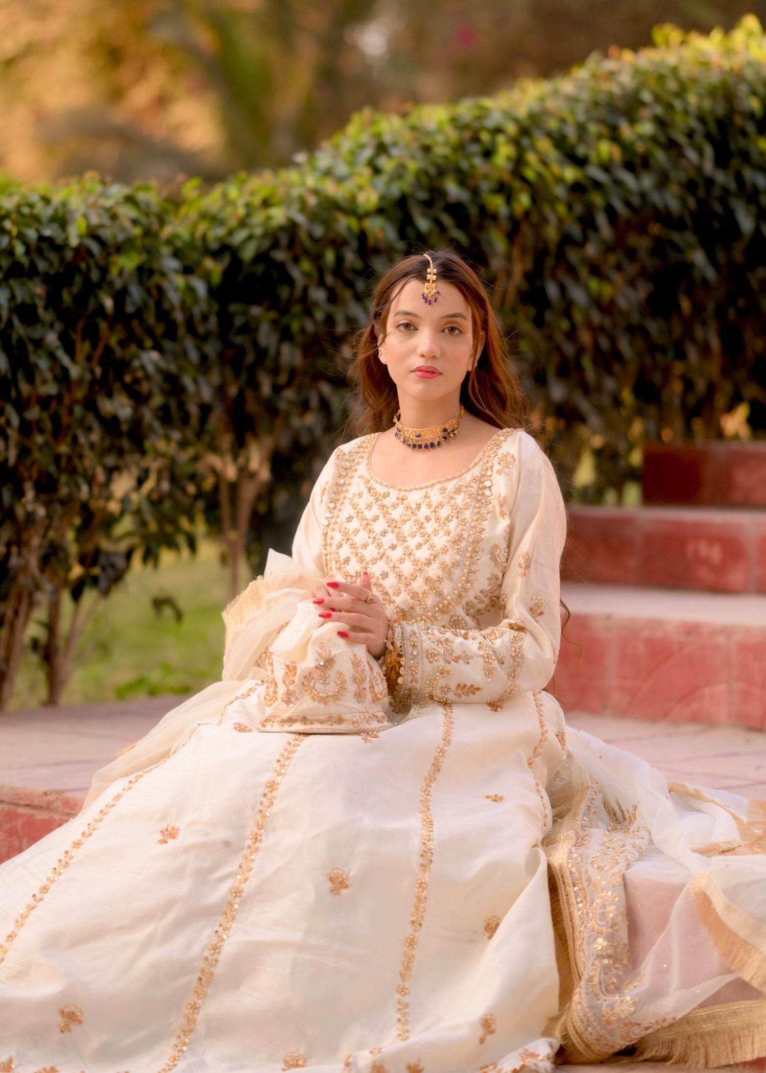 Suits By Sadia Raw silk risha offwhite maxi Women 4pcs