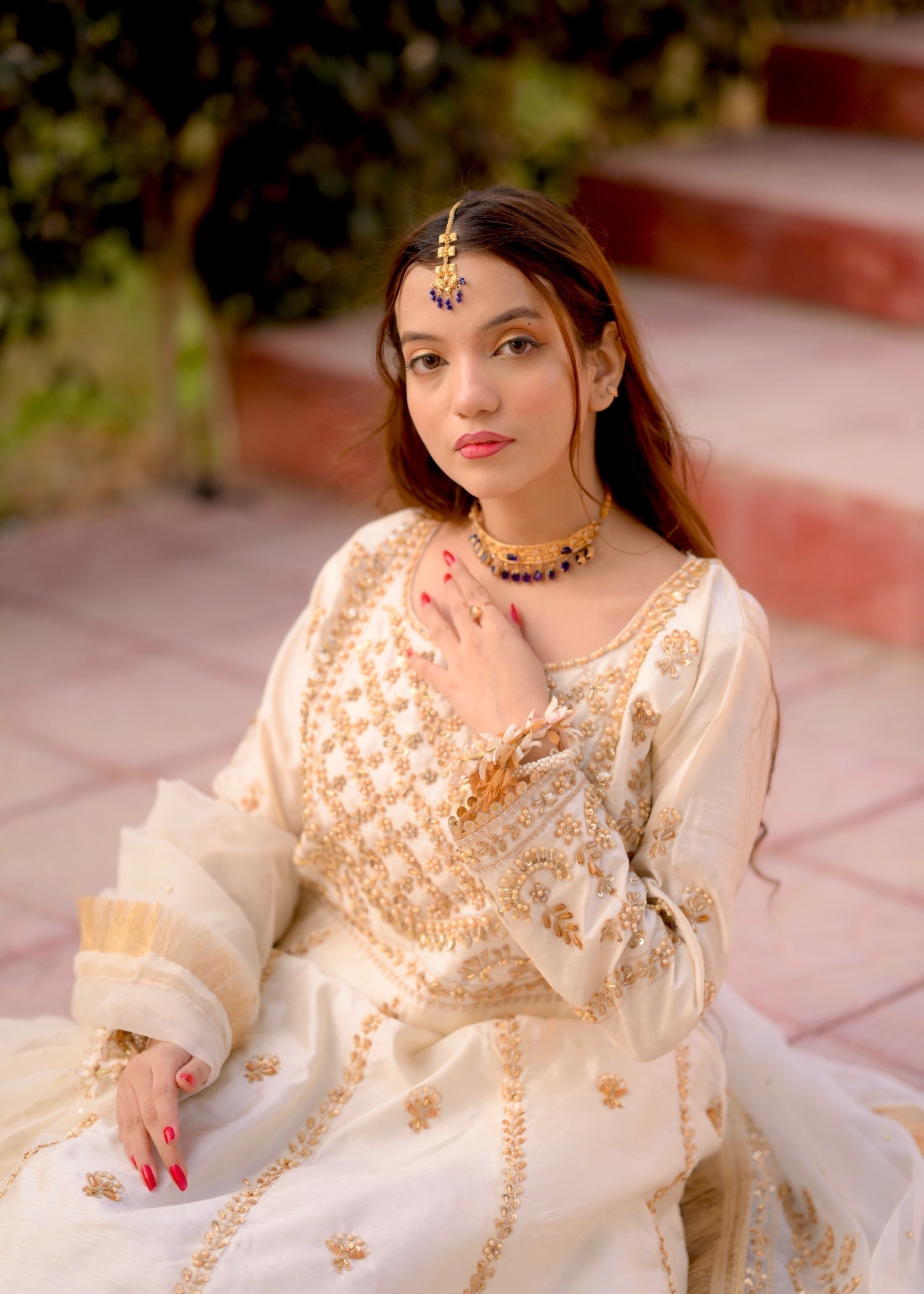 Suits By Sadia Raw silk risha offwhite maxi Women 4pcs