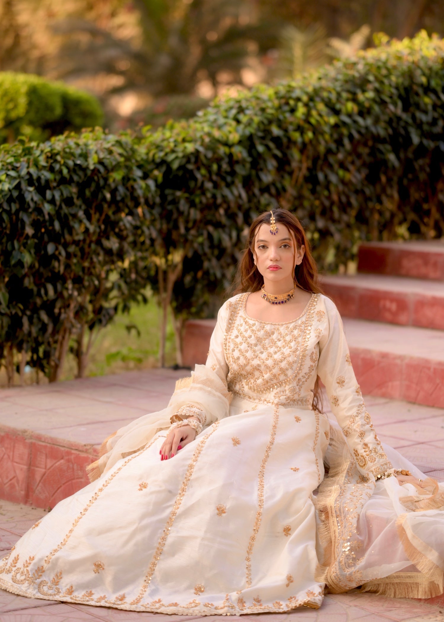 Suits By Sadia Raw silk risha offwhite maxi Women 4pcs