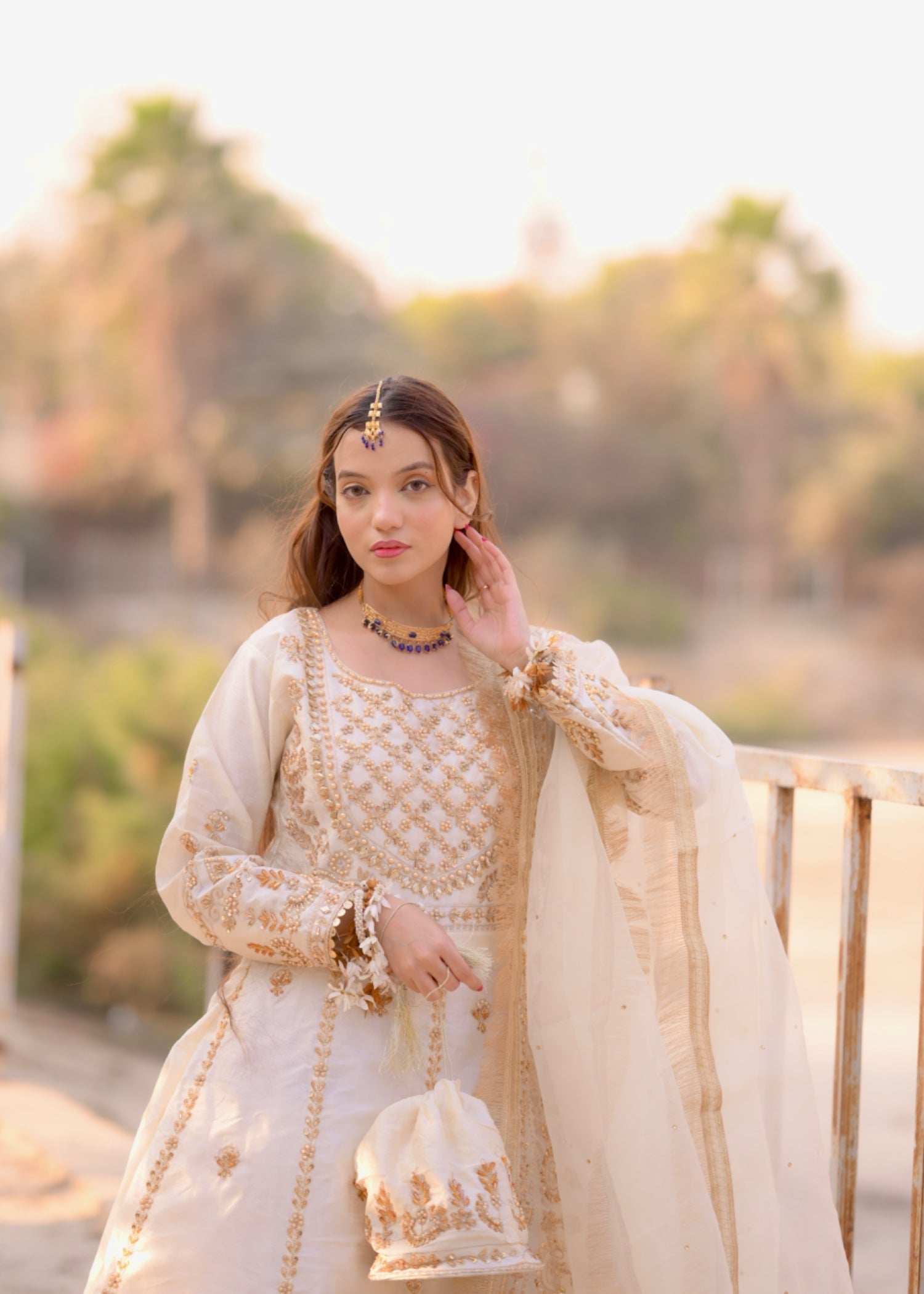 Suits By Sadia Raw silk risha offwhite maxi Women 4pcs