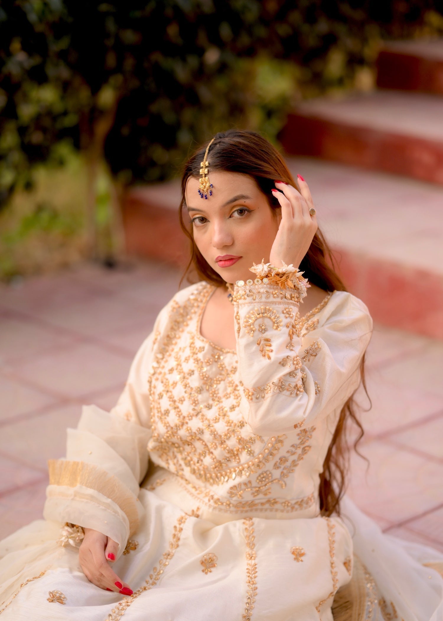 Suits By Sadia Raw silk risha offwhite maxi Women 4pcs